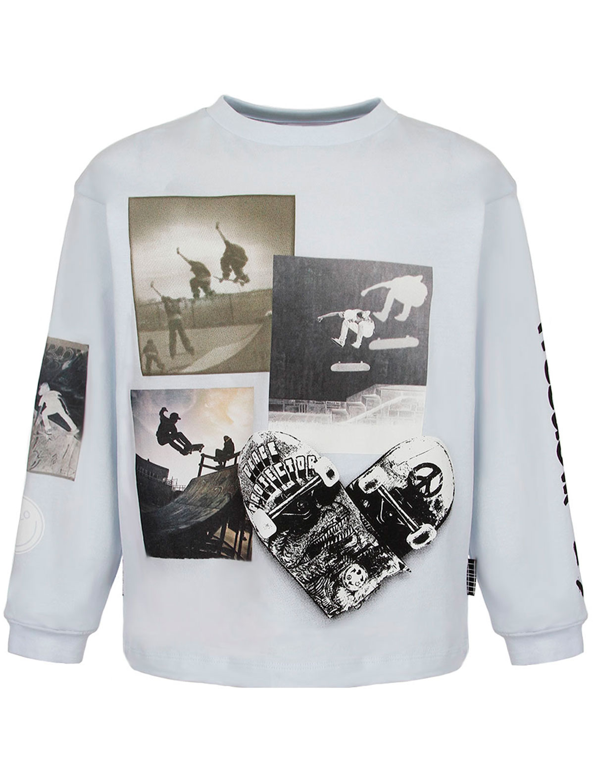 Голубой лонгслив с фотопринтом