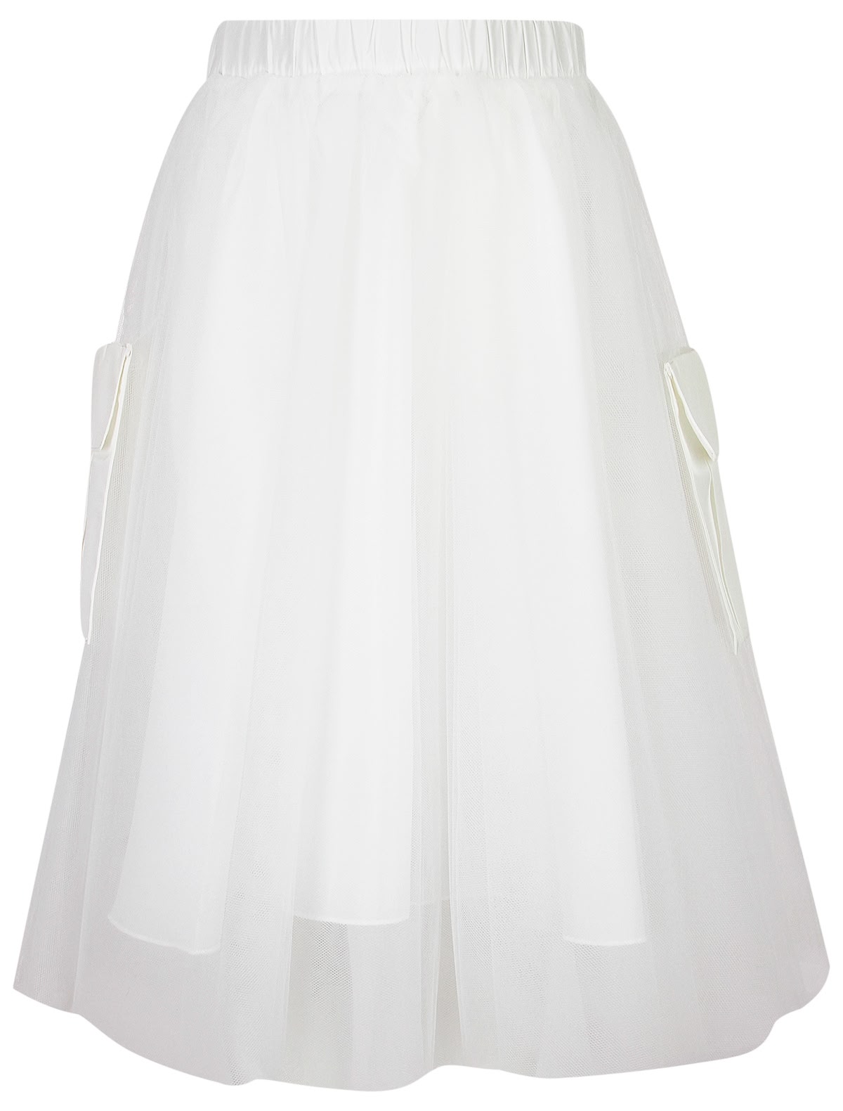 Белая юбка с накладными карманами