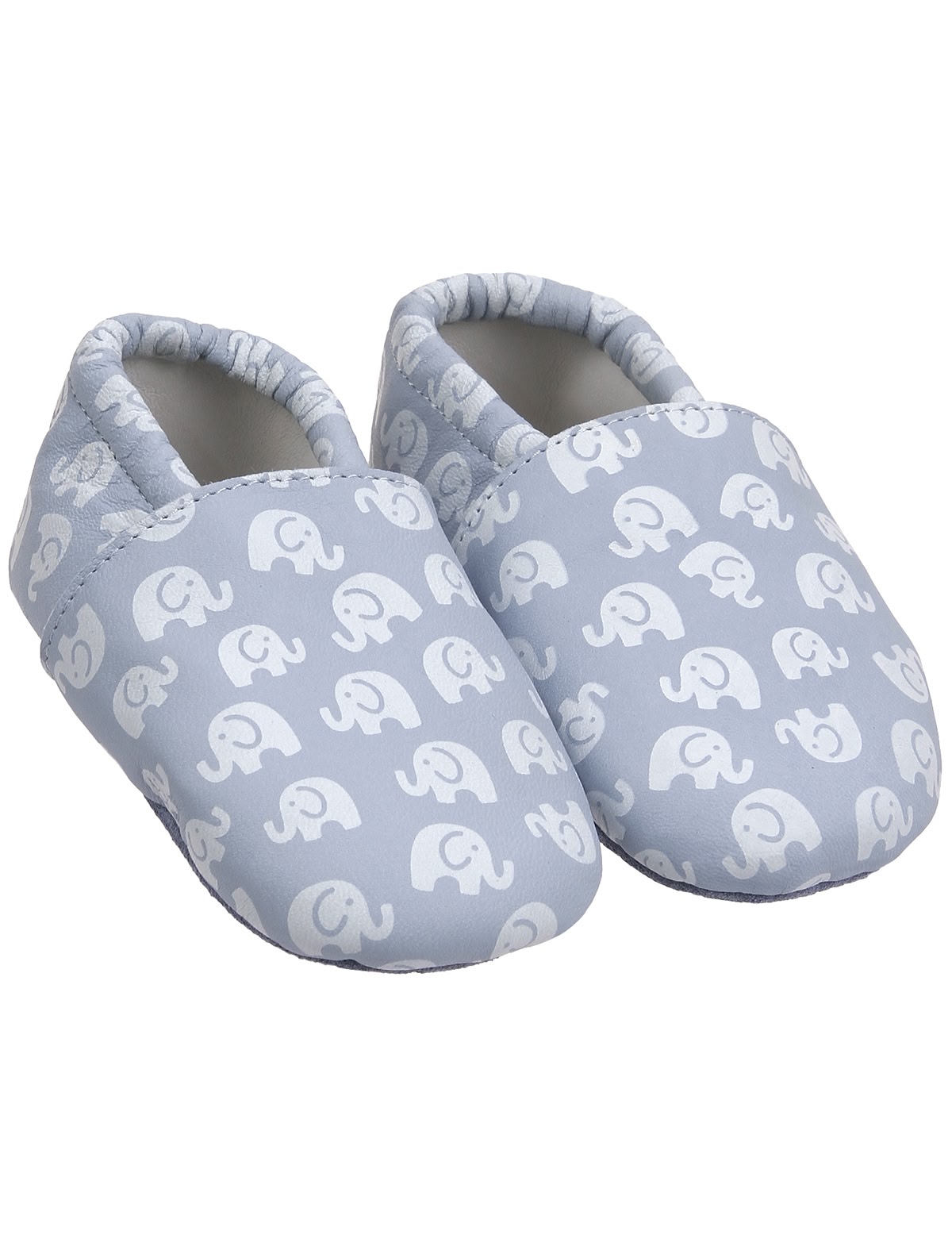 Кожаные пинетки со слониками