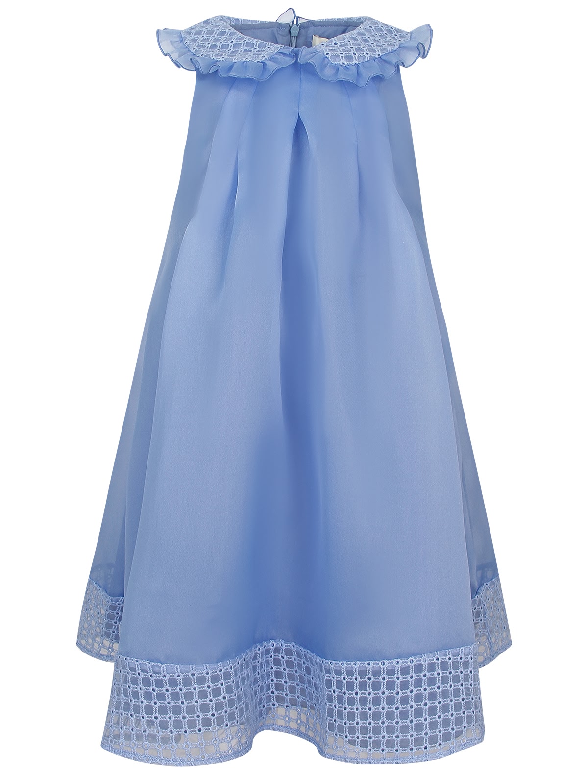 Голубое платье без рукавов