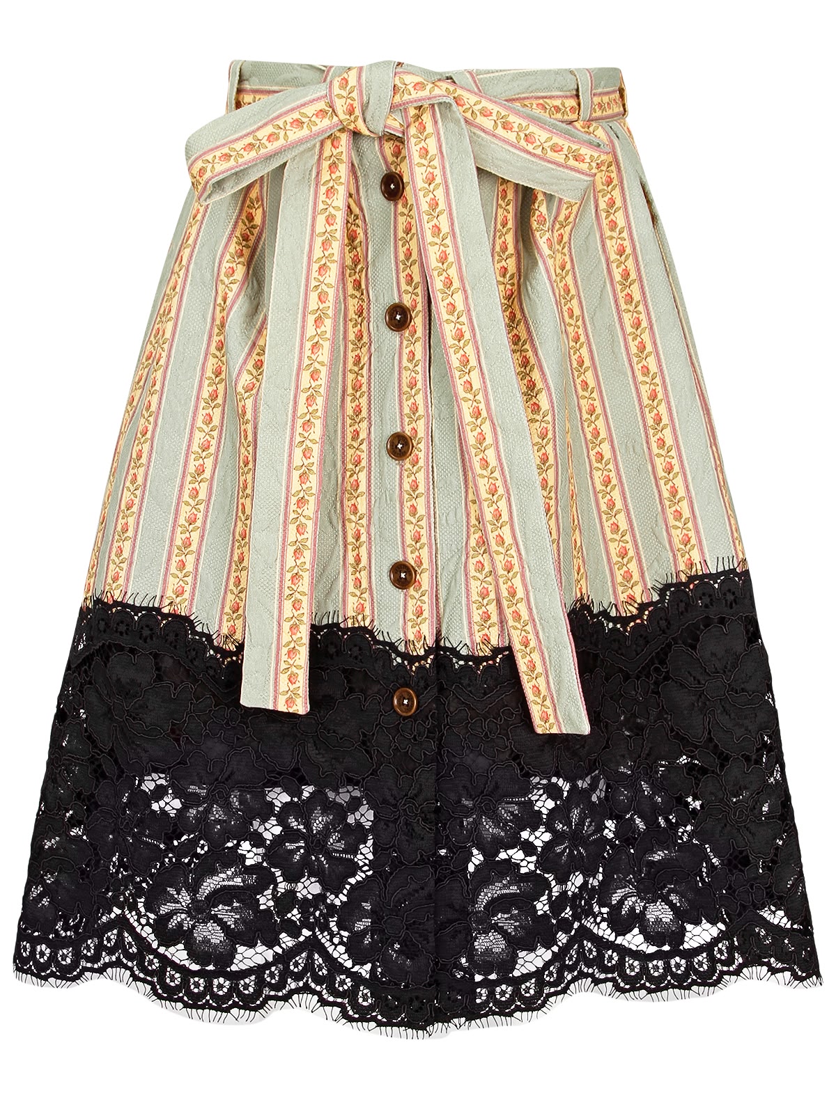 Хлопковая юбка с кружевом