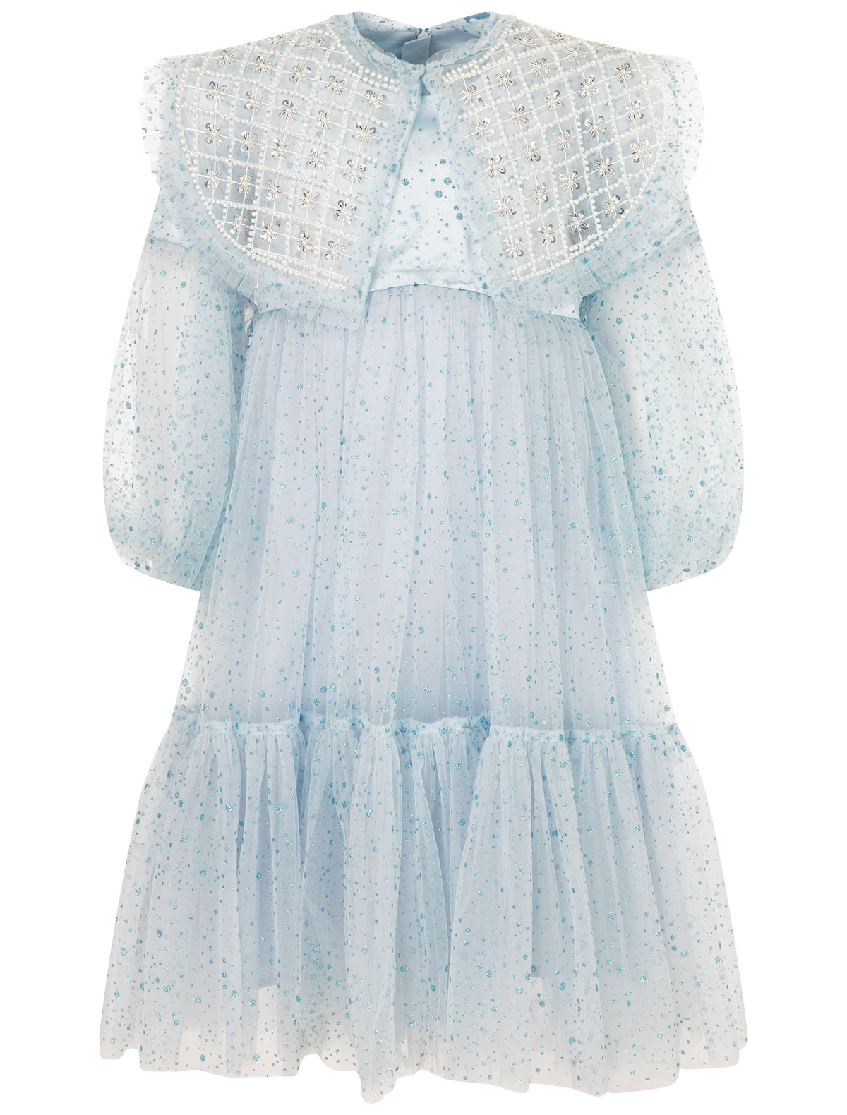 Воздушное платье с расшитым воротником