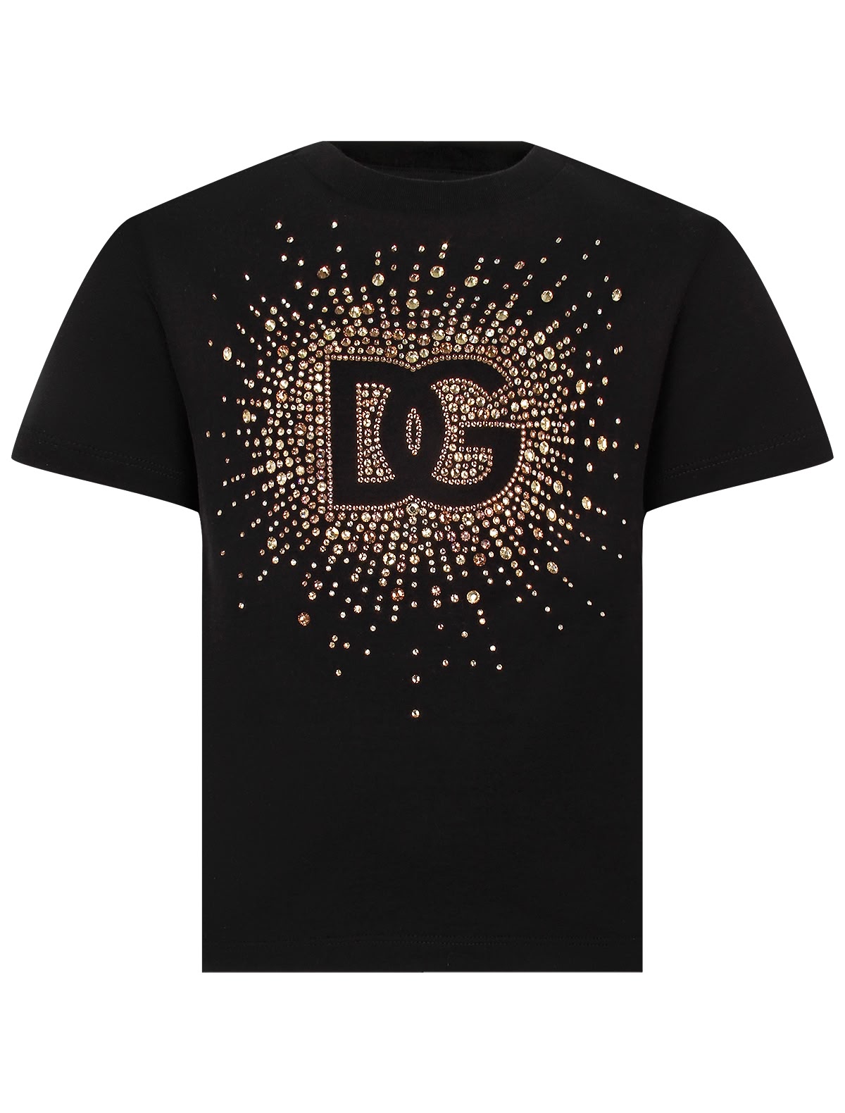 Черная футболка с россыпью из страз