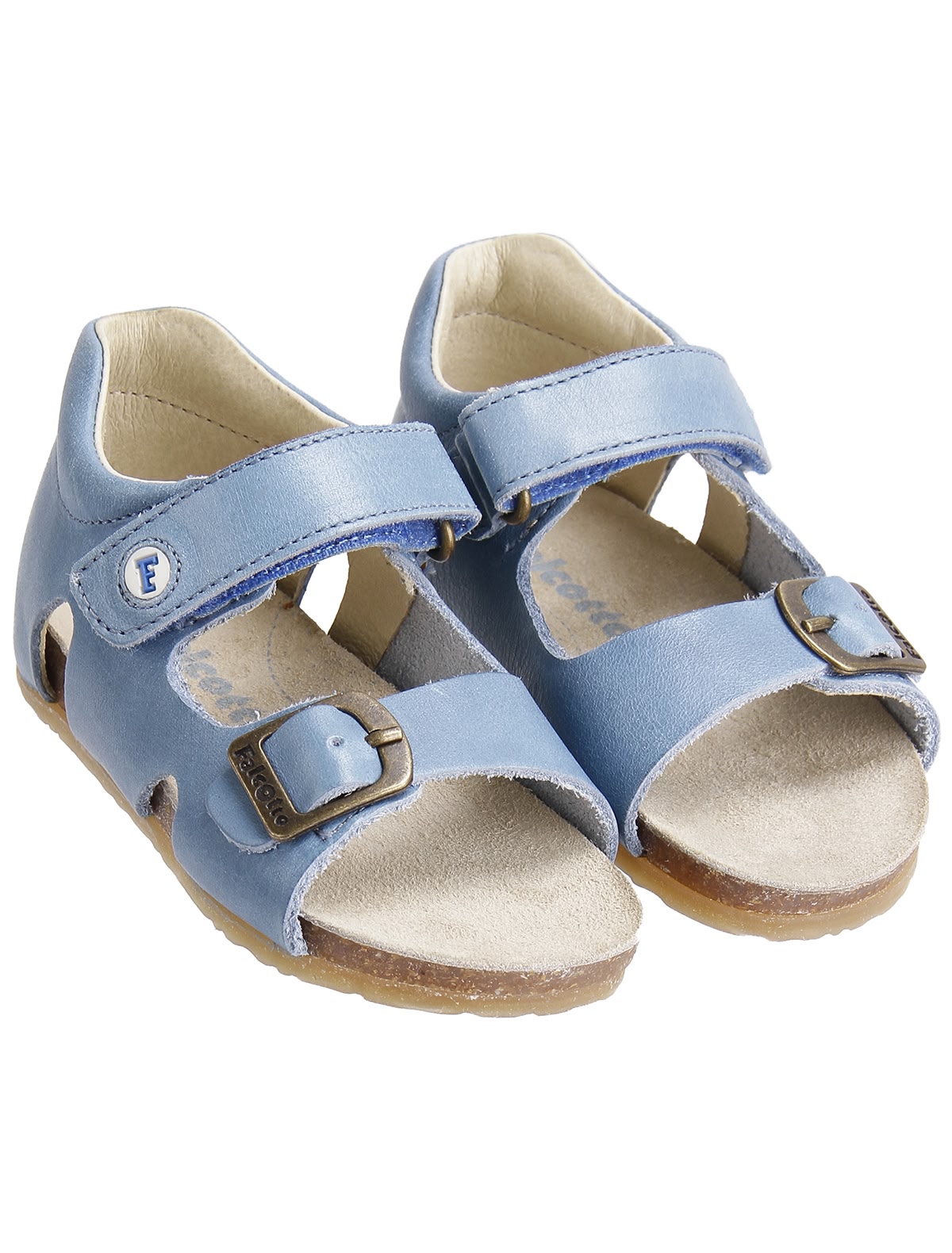 Синие сандалии с пряжками