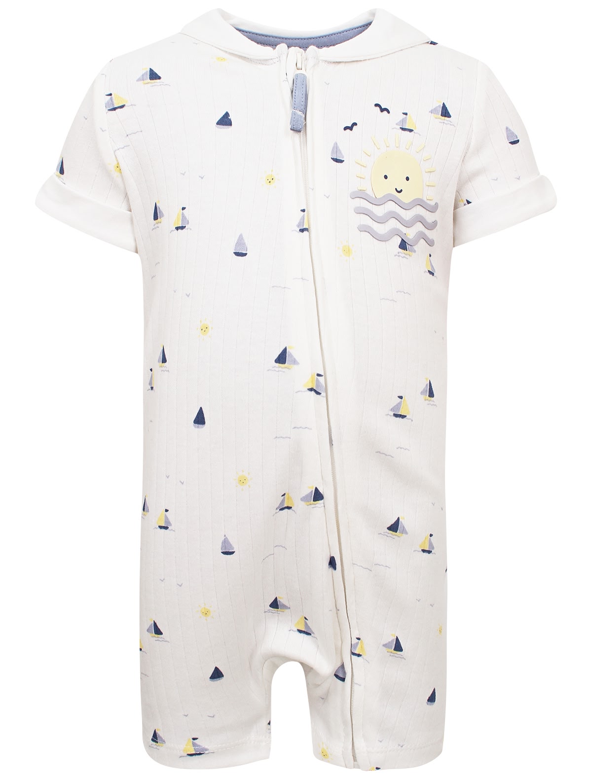 Хлопковый комбинезон с корабликами
