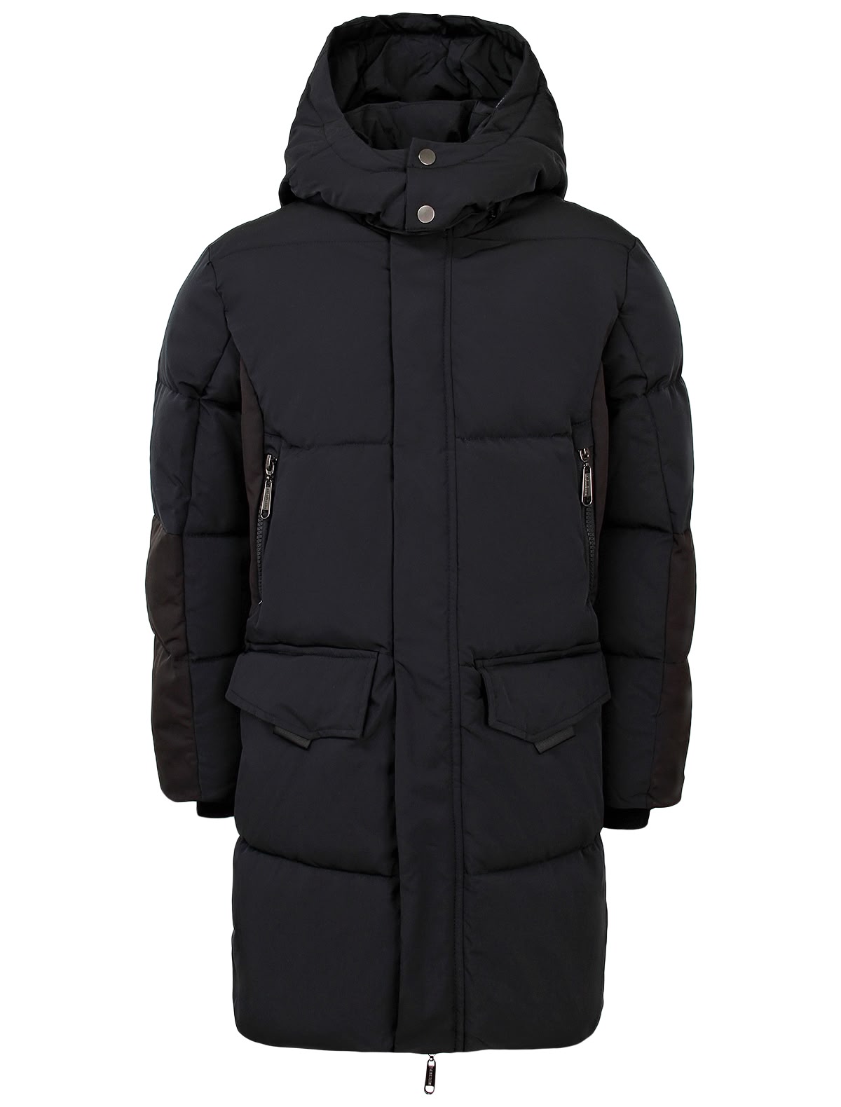 Тёмно-синее дутое пальто