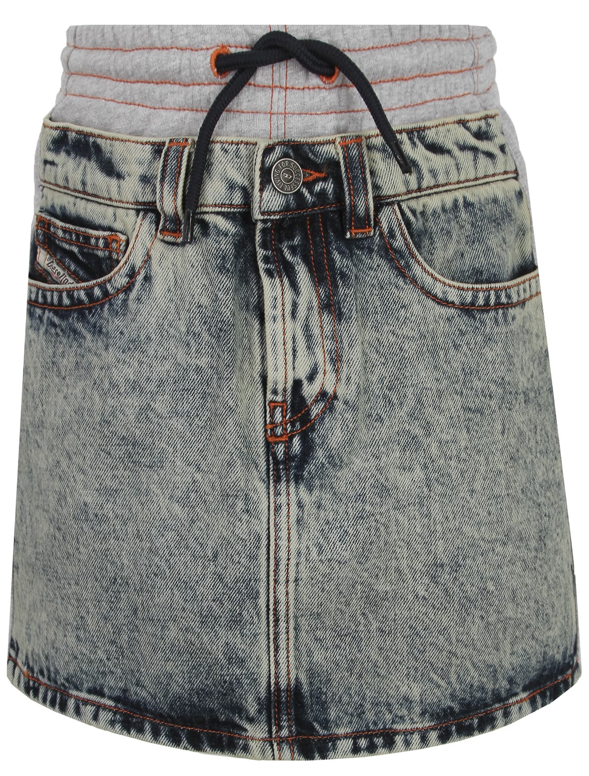 Джинсовая комбинированная юбка