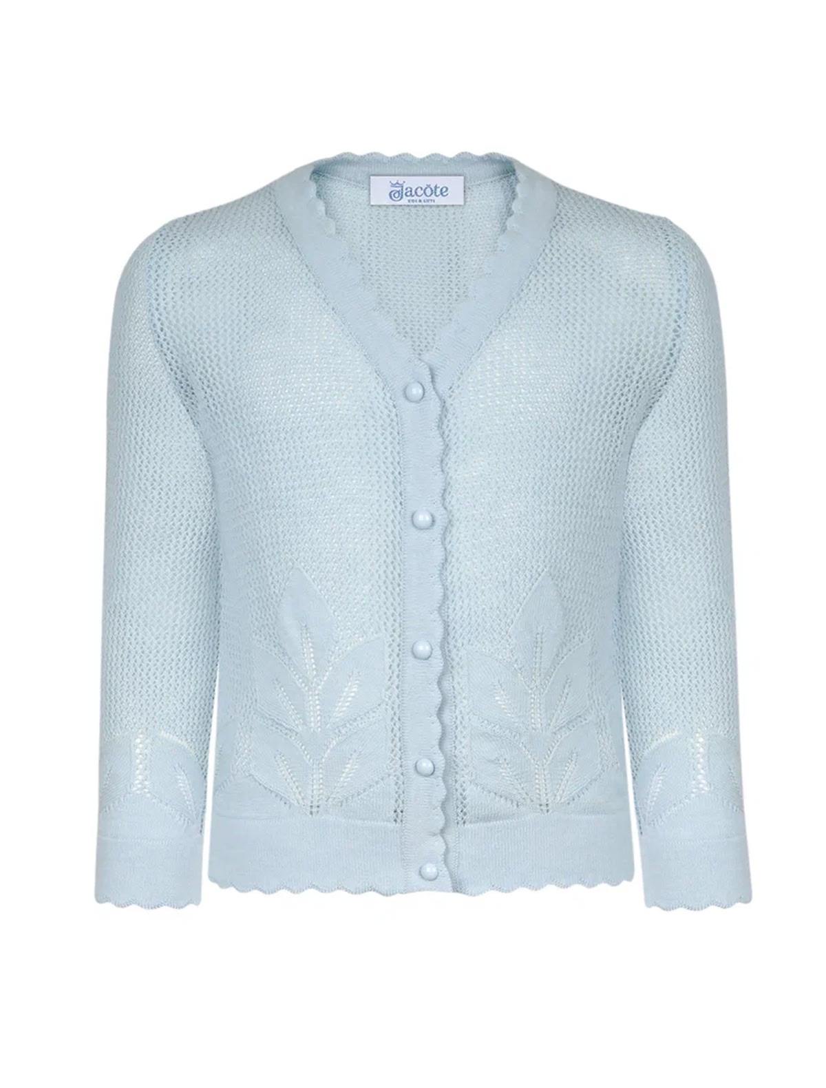 Ажурный голубой кардиган