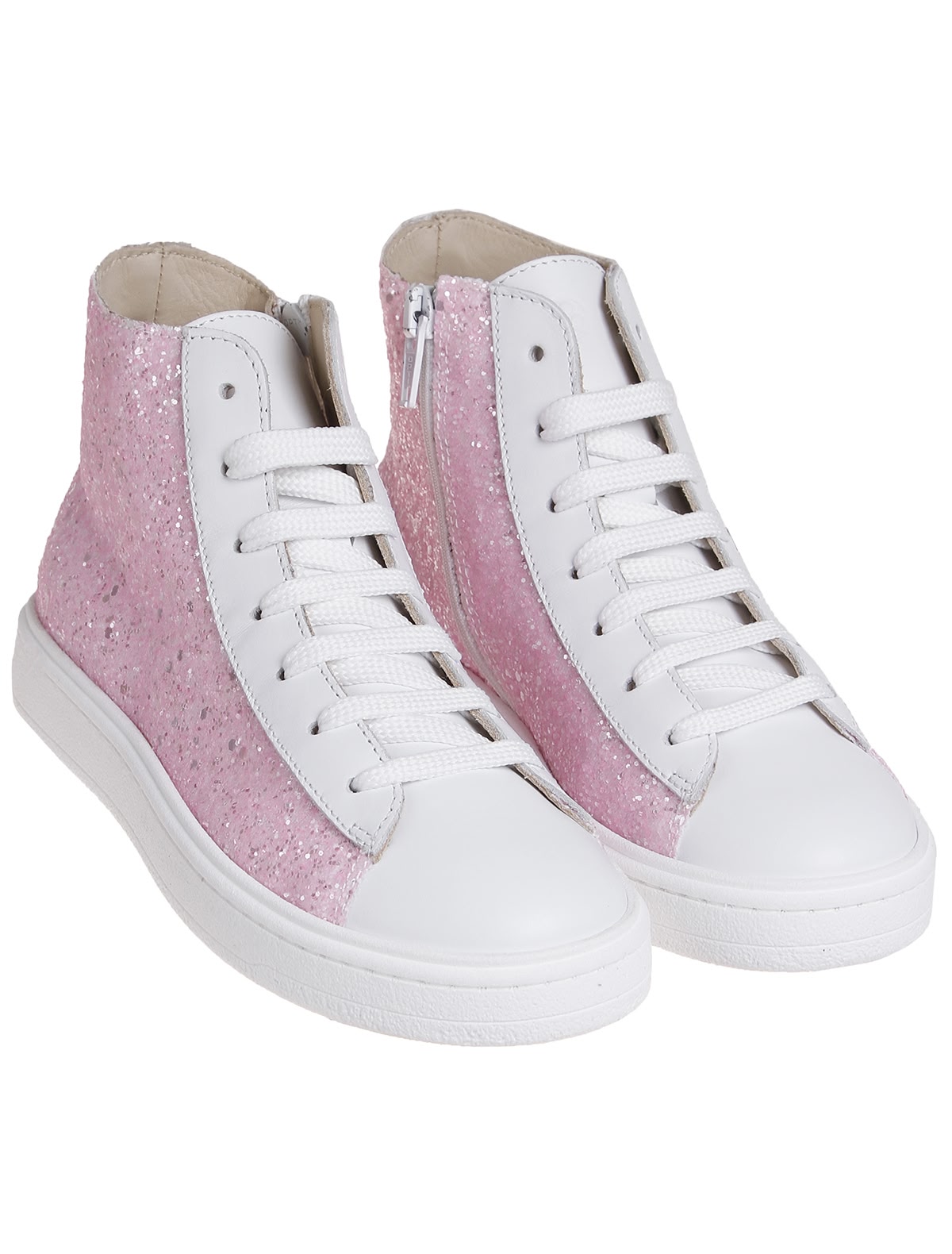 Розовые кеды с глиттером