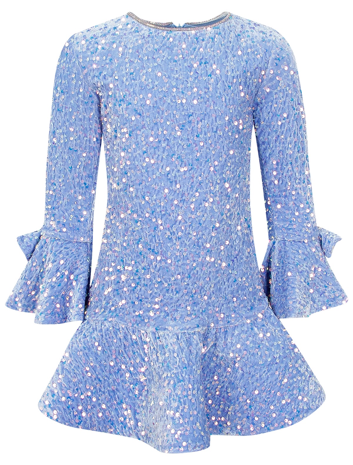 Платье из пайеток с заниженной талией