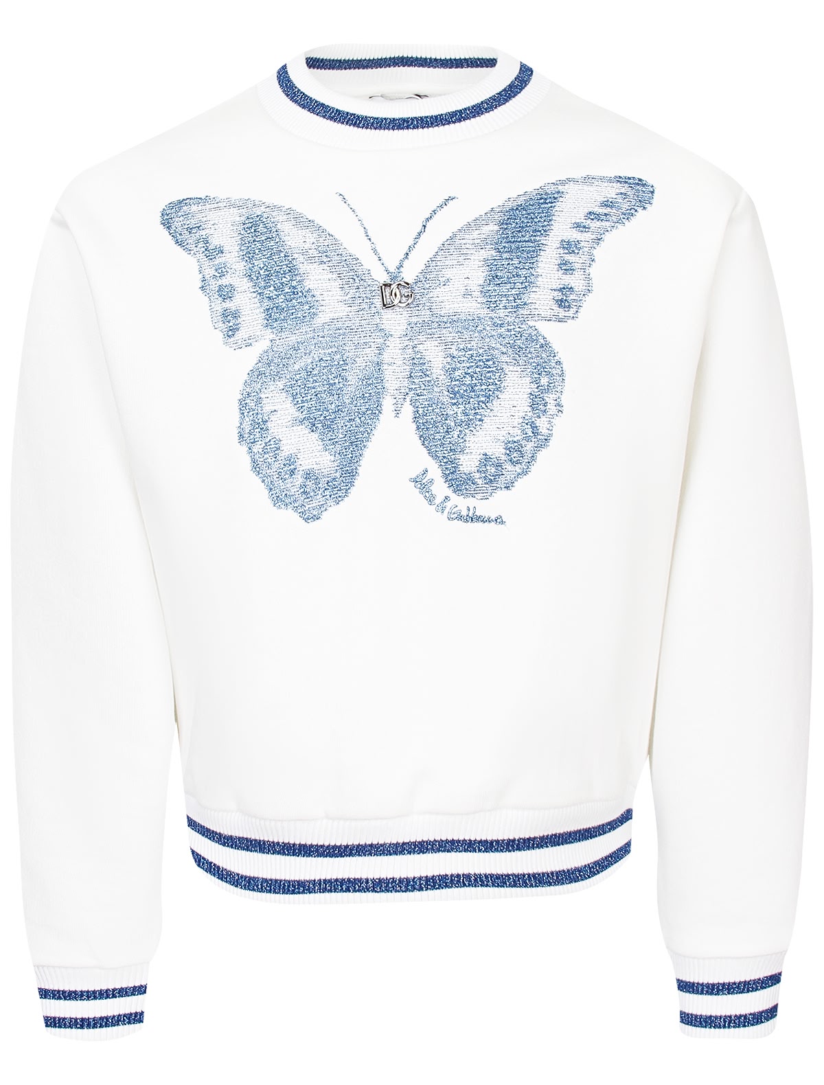 Белый свитшот с принтом бабочка