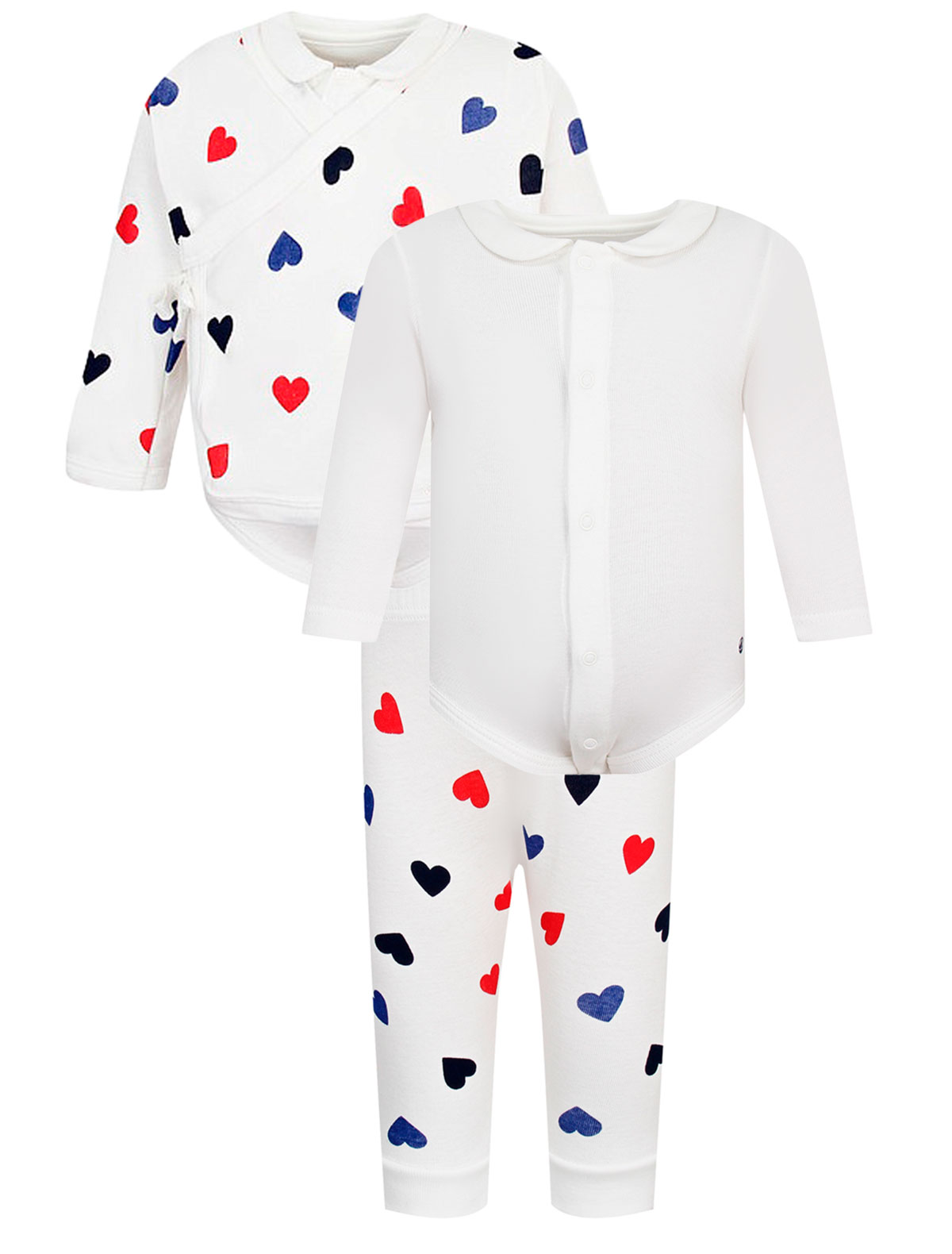 

Комплект из 3 шт. PETIT BATEAU, Белый, 2764189