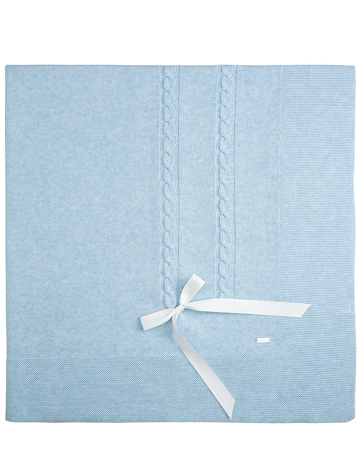 Голубой плед из хлопка 100x100см