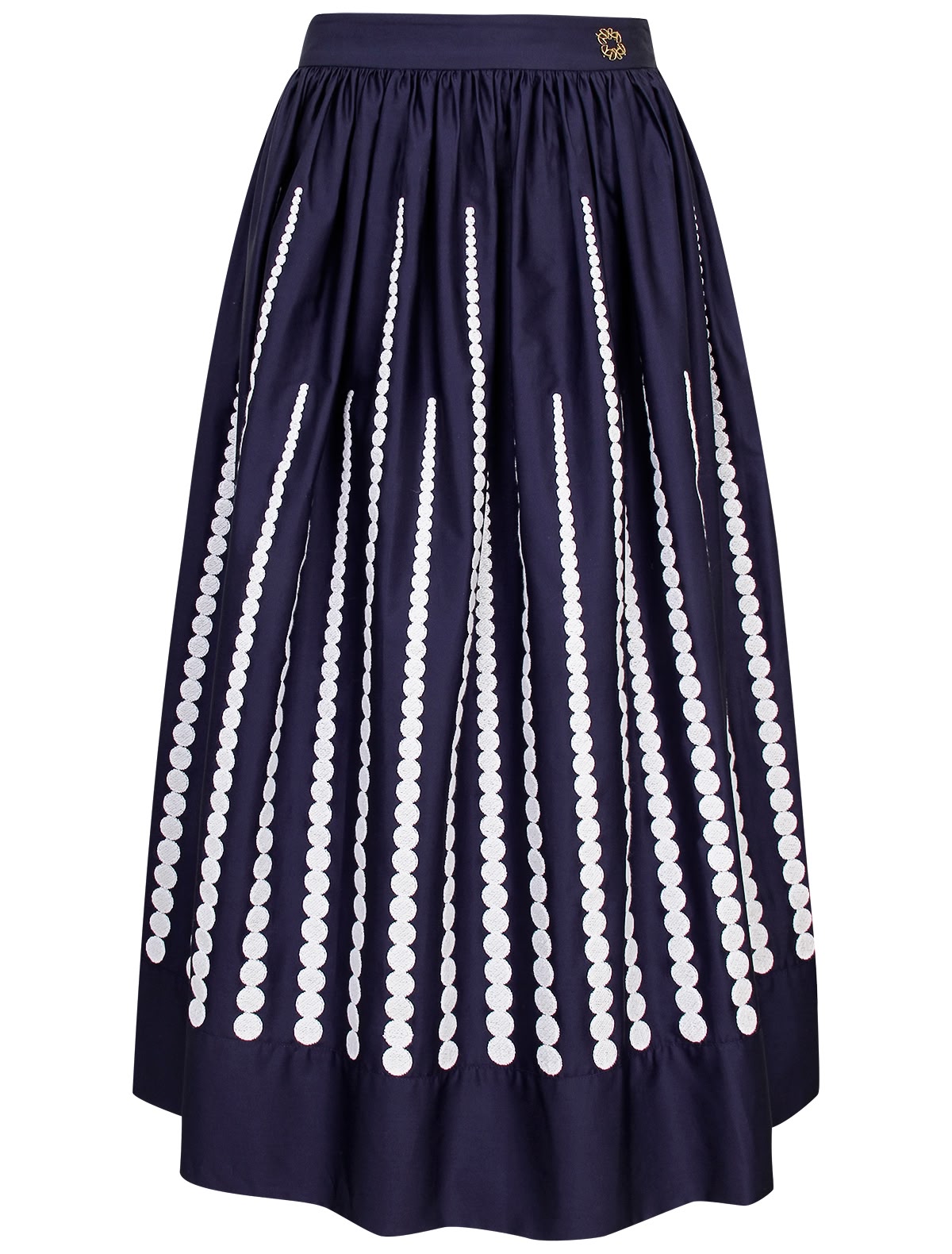 Синяя юбка-миди с принтом