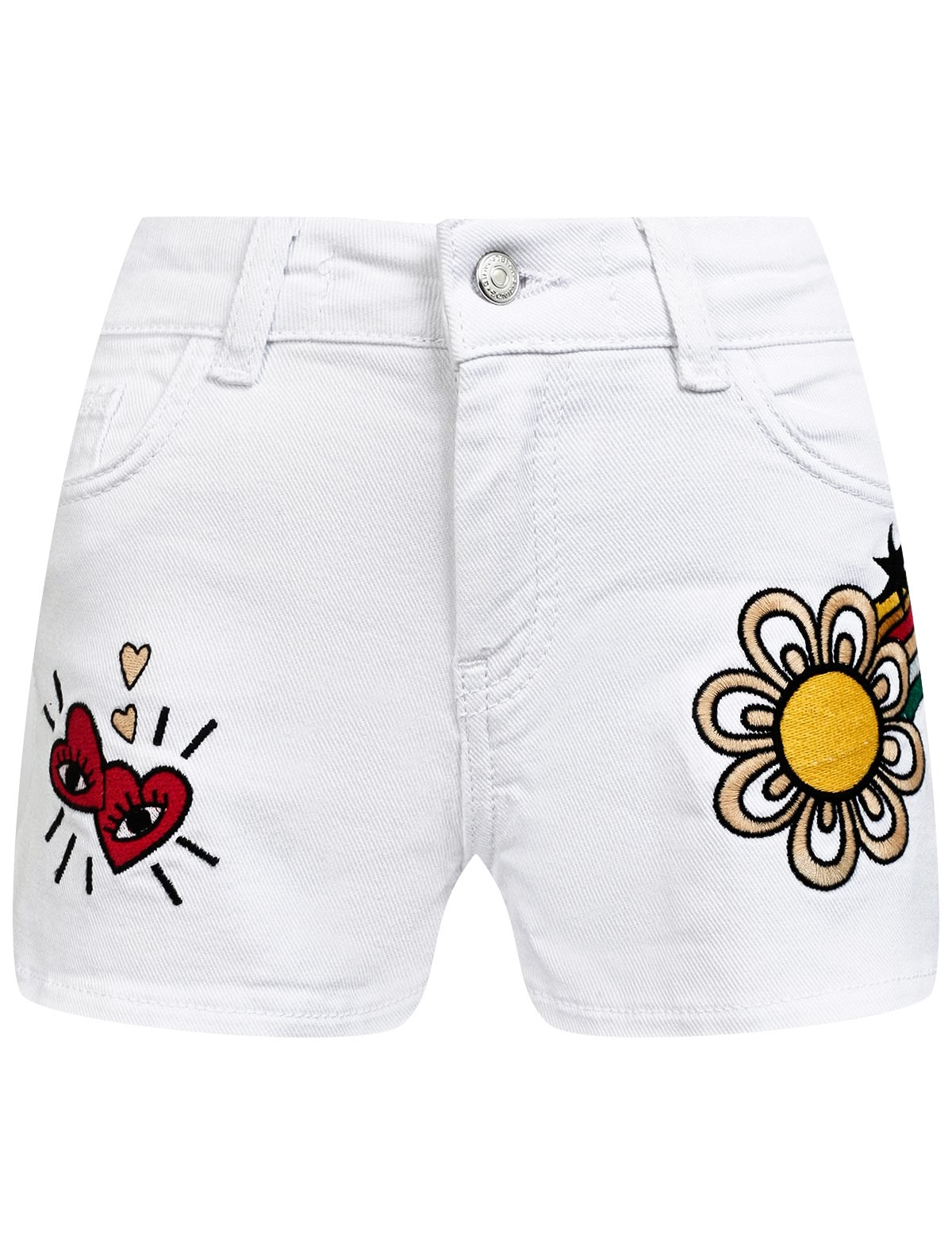 Белые шорты с вышивкой