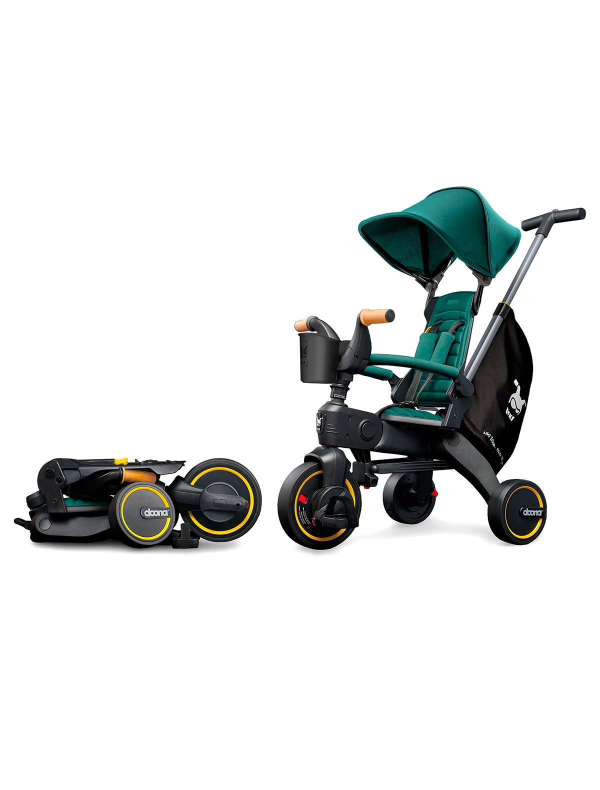Складной трехколесный велосипед Doona Liki Trike S5 зелёный