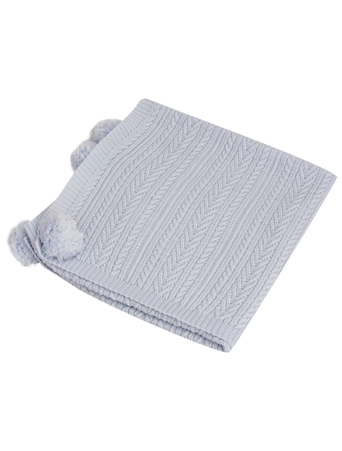 Голубой плед из шерсти