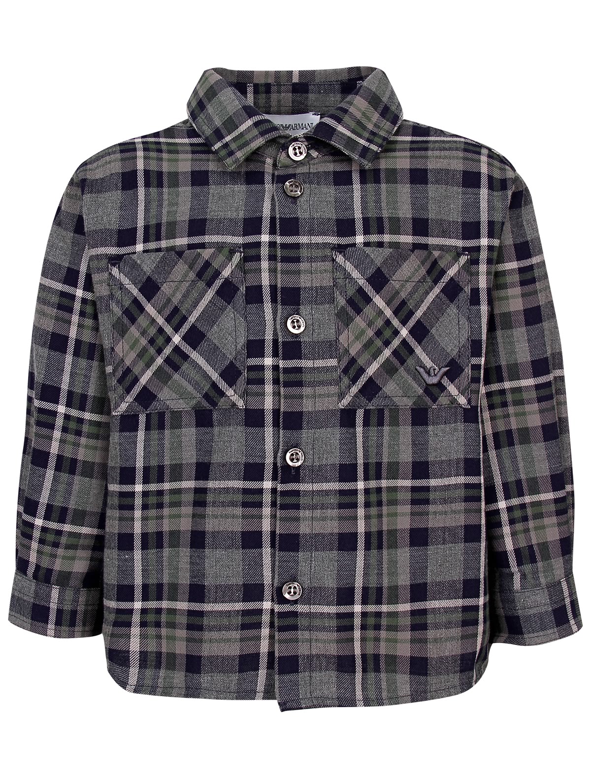 Серо-синяя рубашка в клетку