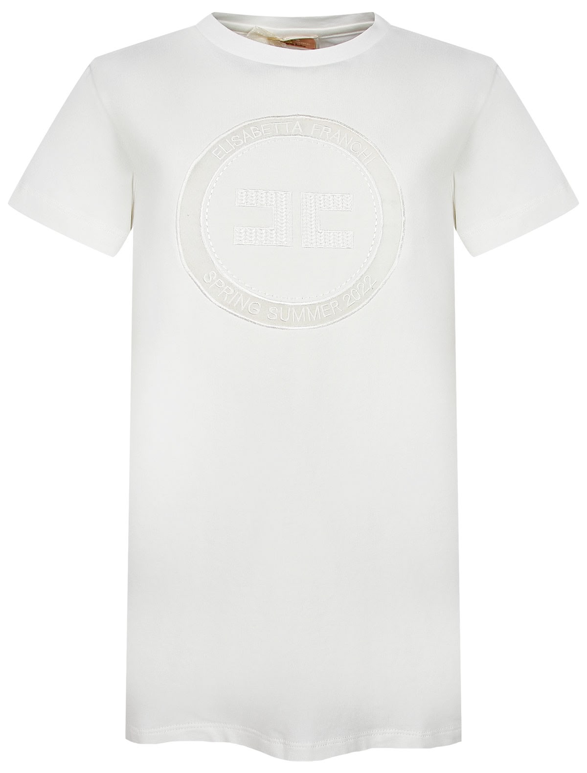 Кремовая Футболка с вышитым логотипом