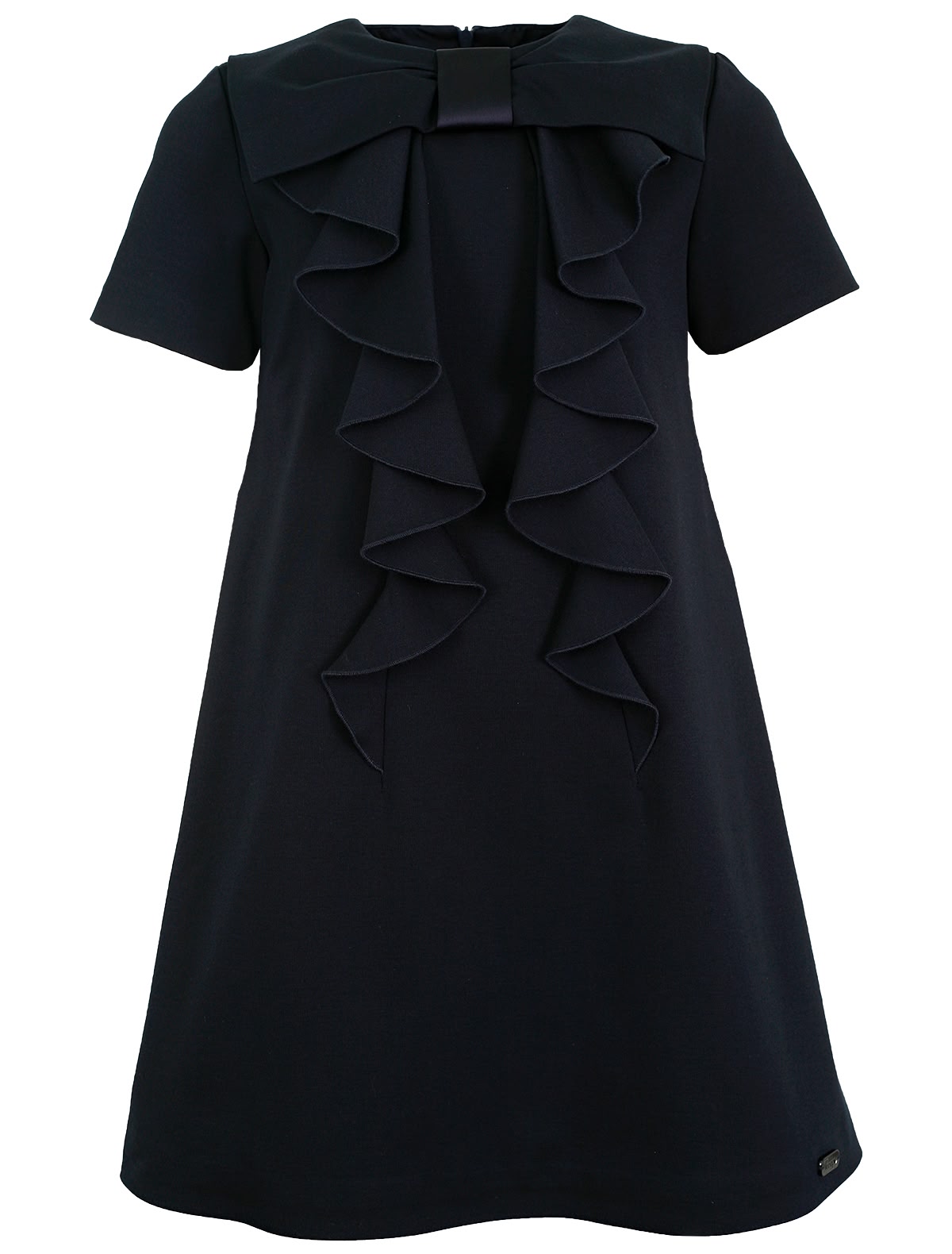 Платье А-силуэта с декоративным бантом