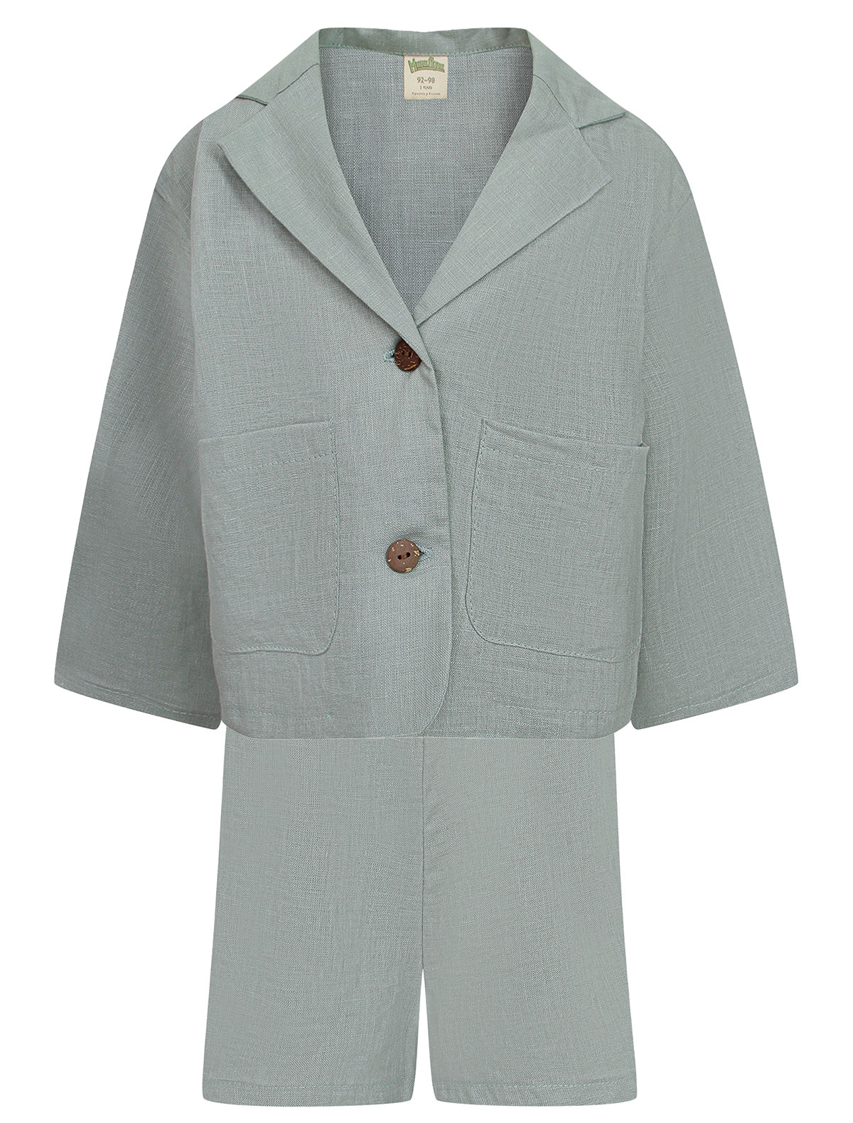 Комплект из льняного пиджака и шорт