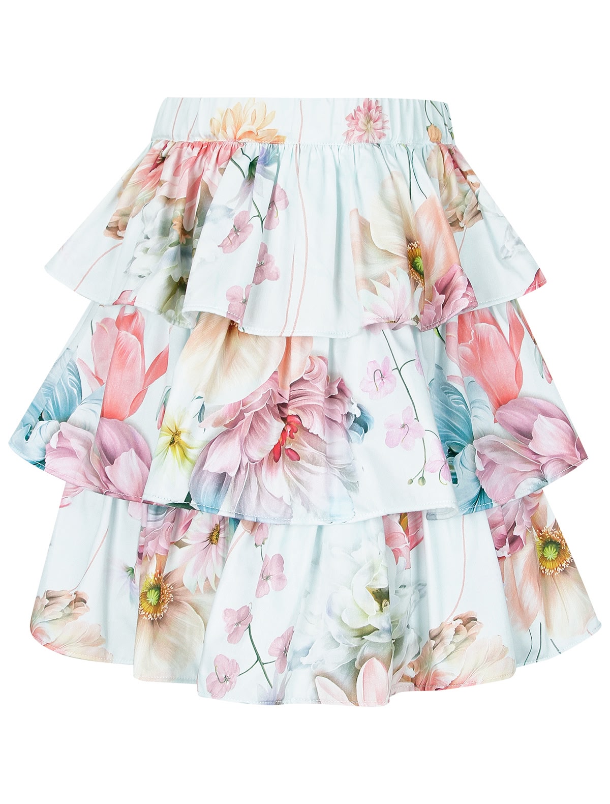 Юбка с крупным цветочным принтом