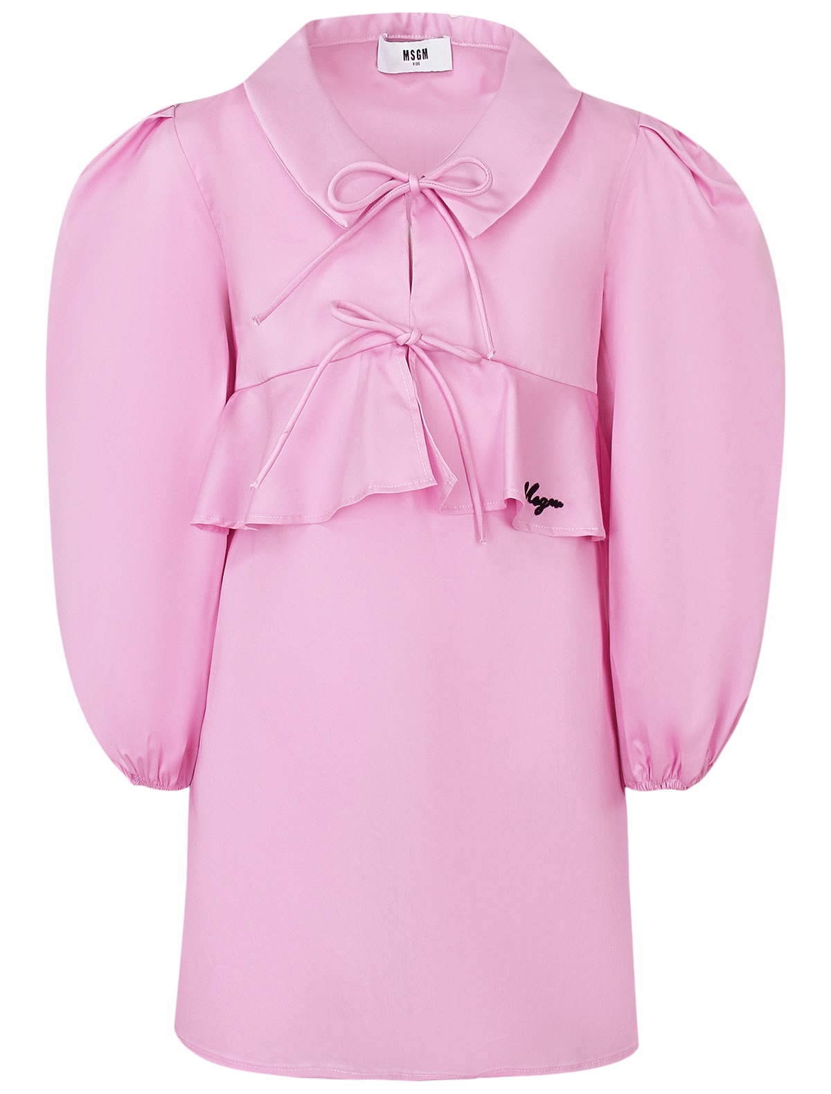 Платье с баской и пышными рукавами