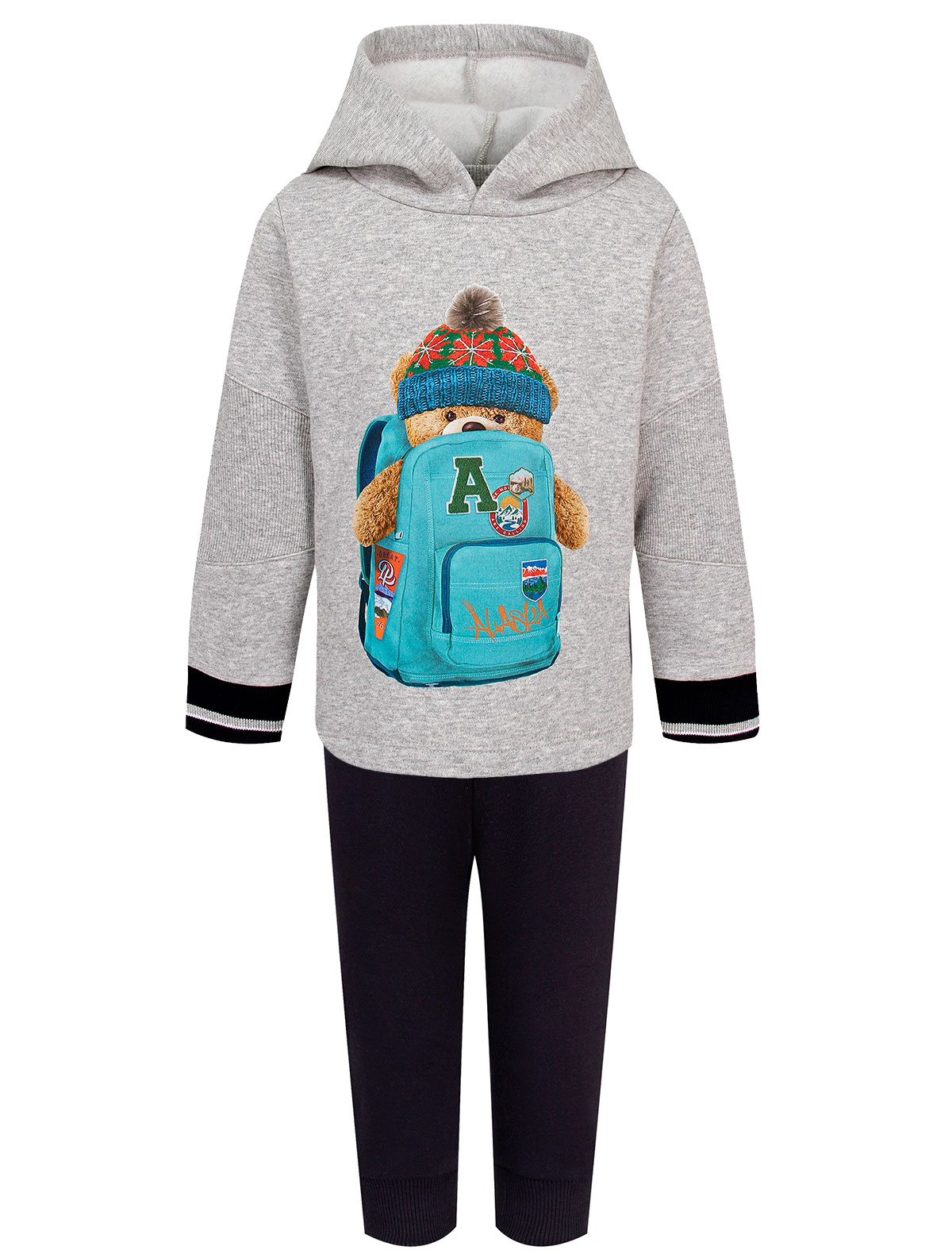 Спортивный костюм из брюк и худи с принтом