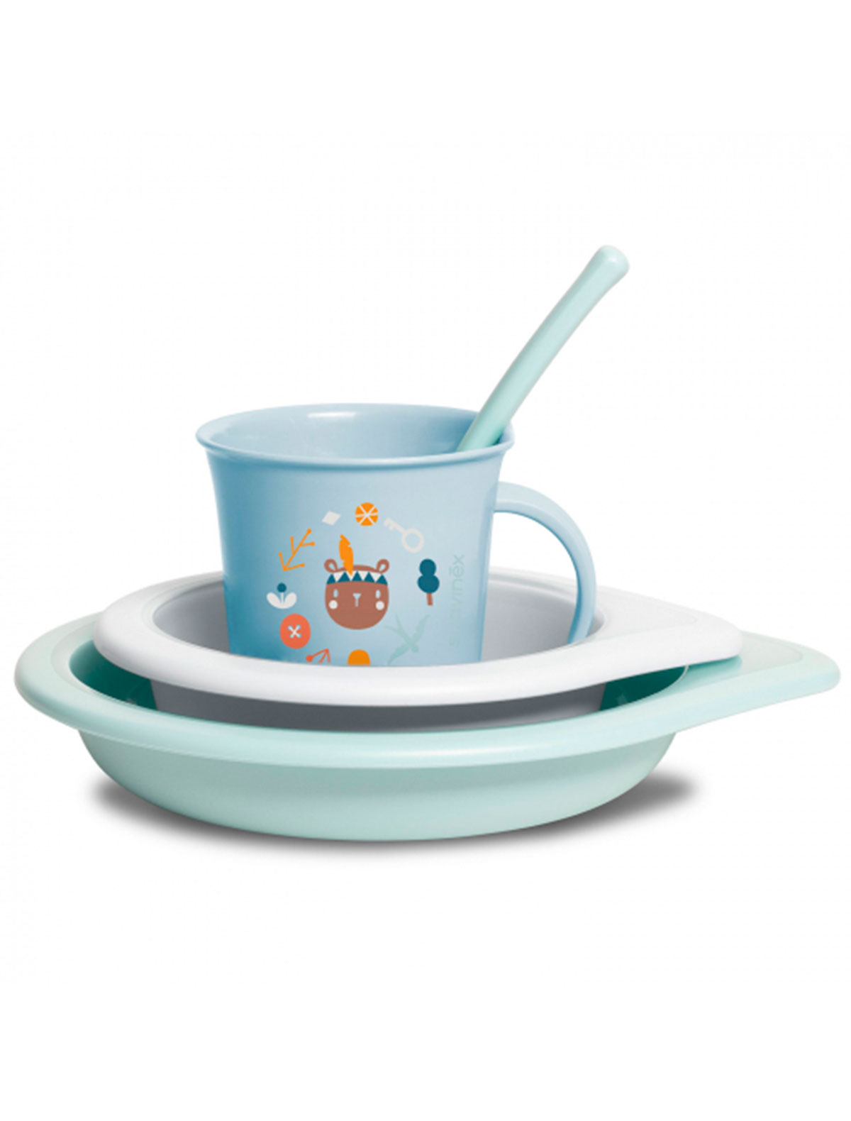 Набор посуды Suavinex 2285363, цвет голубой