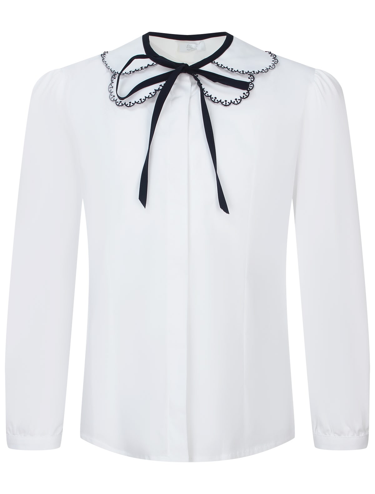 Блуза с бантом и отложным воротником