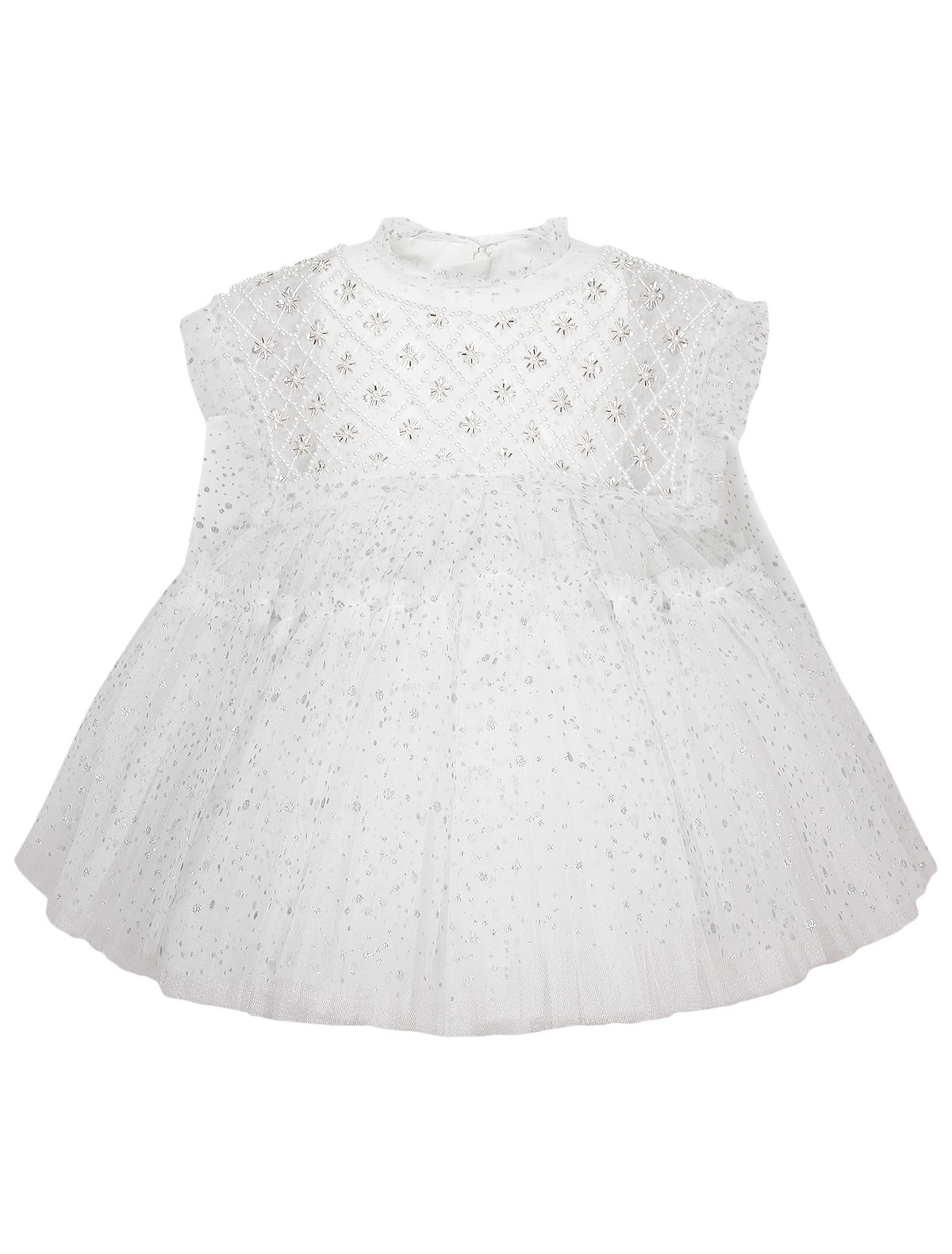 Белое воздушное платье с кристалами