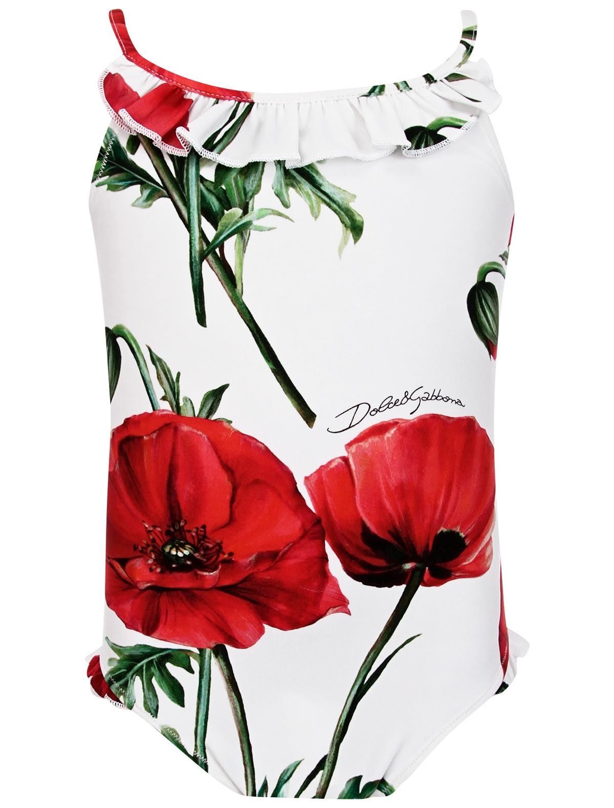 Слитный купальник с принтом маки