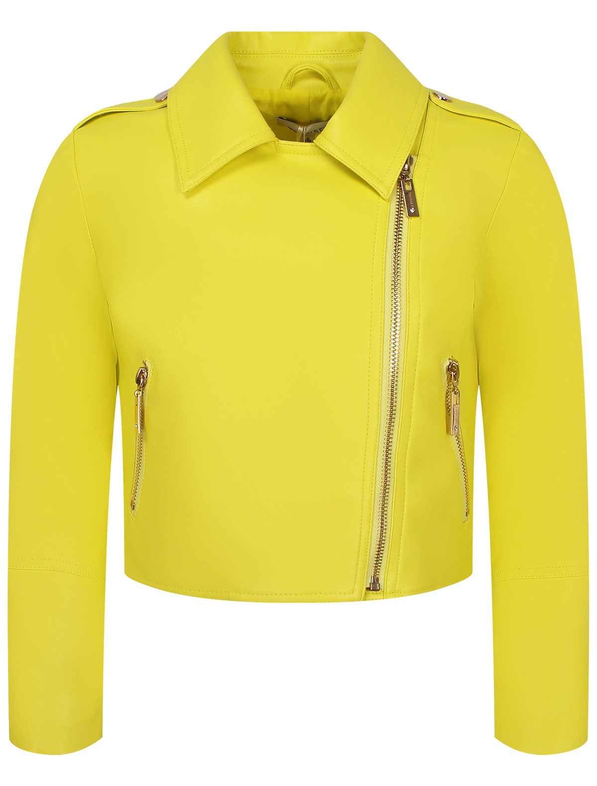 Жёлтая куртка с косой молнией