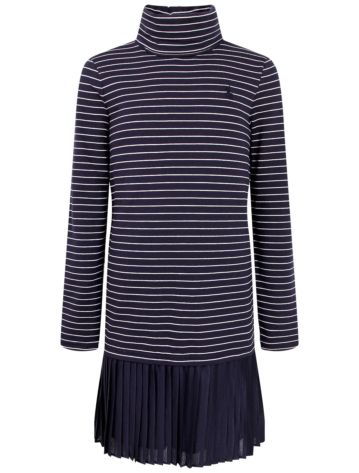 Платье в полоску с плиссированной юбкой