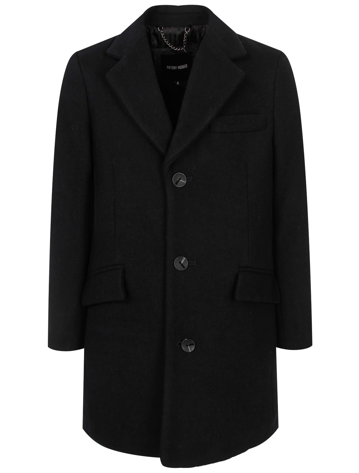 Пальто темно-синее однобортное