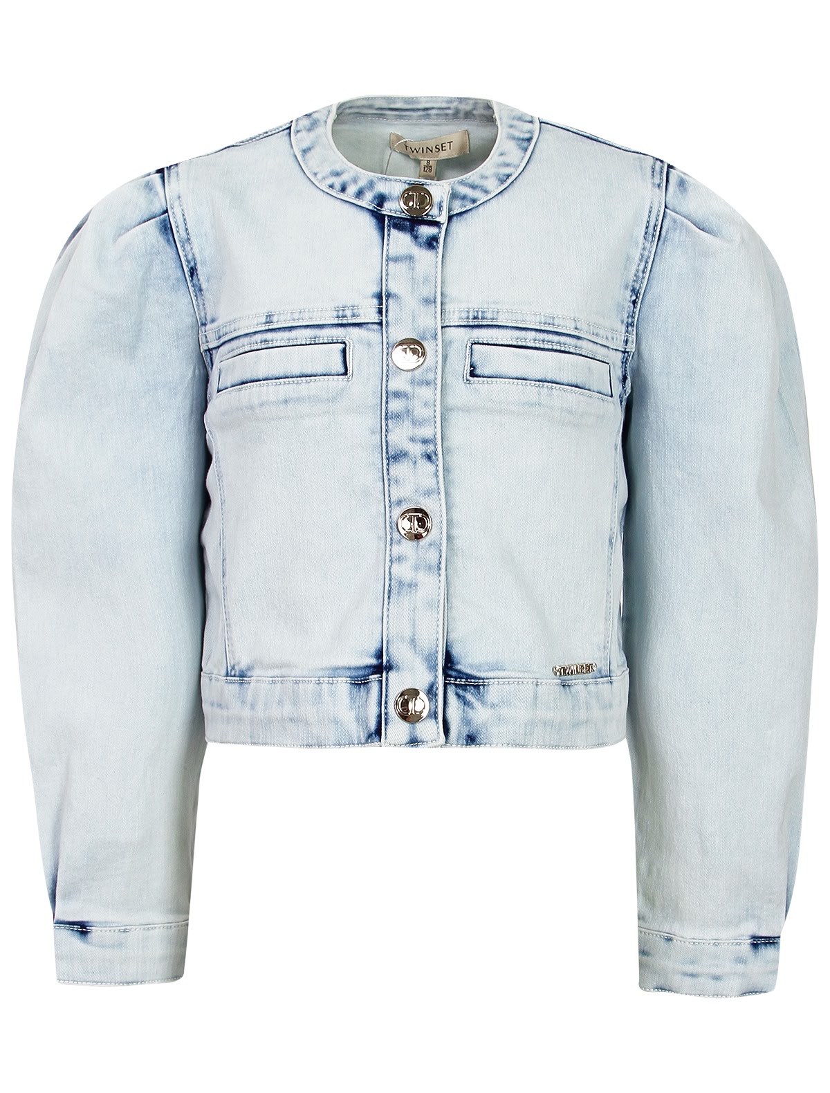 Джинсовый жакет с объемными рукавами