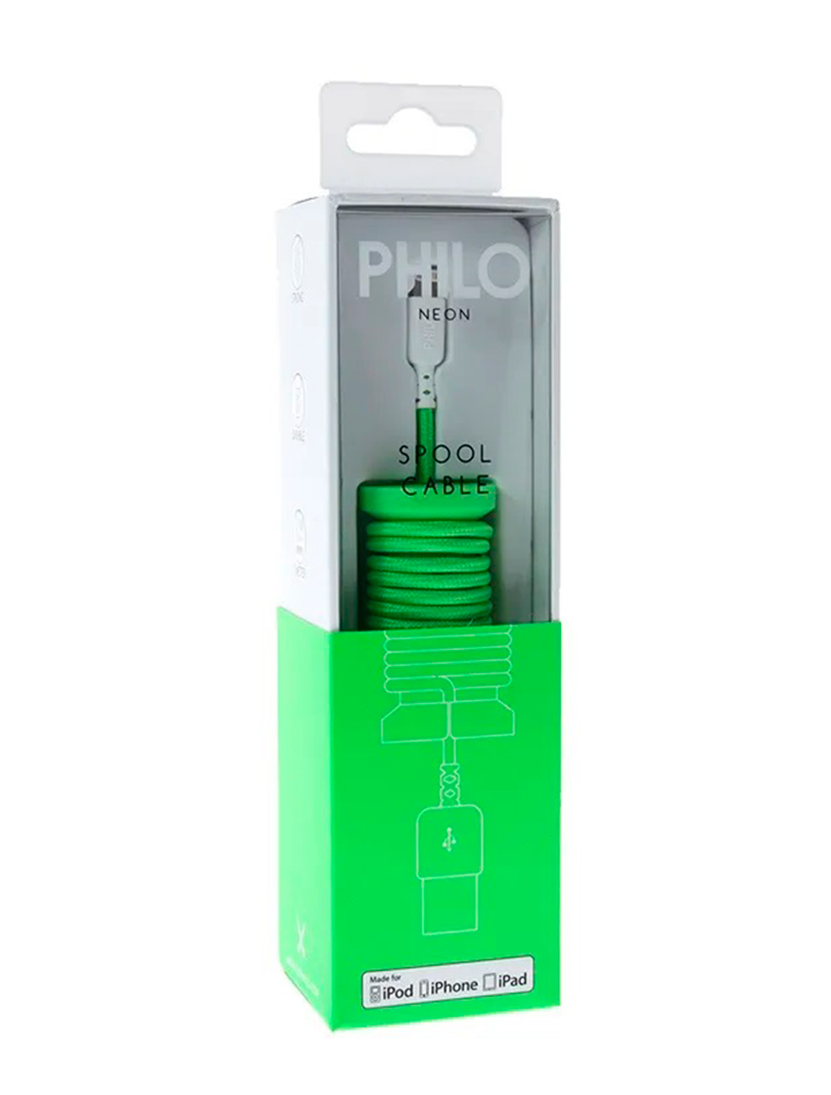 Кабель USB для зарядки PHILO 2376308, цвет зеленый 5364520180303 - фото 2
