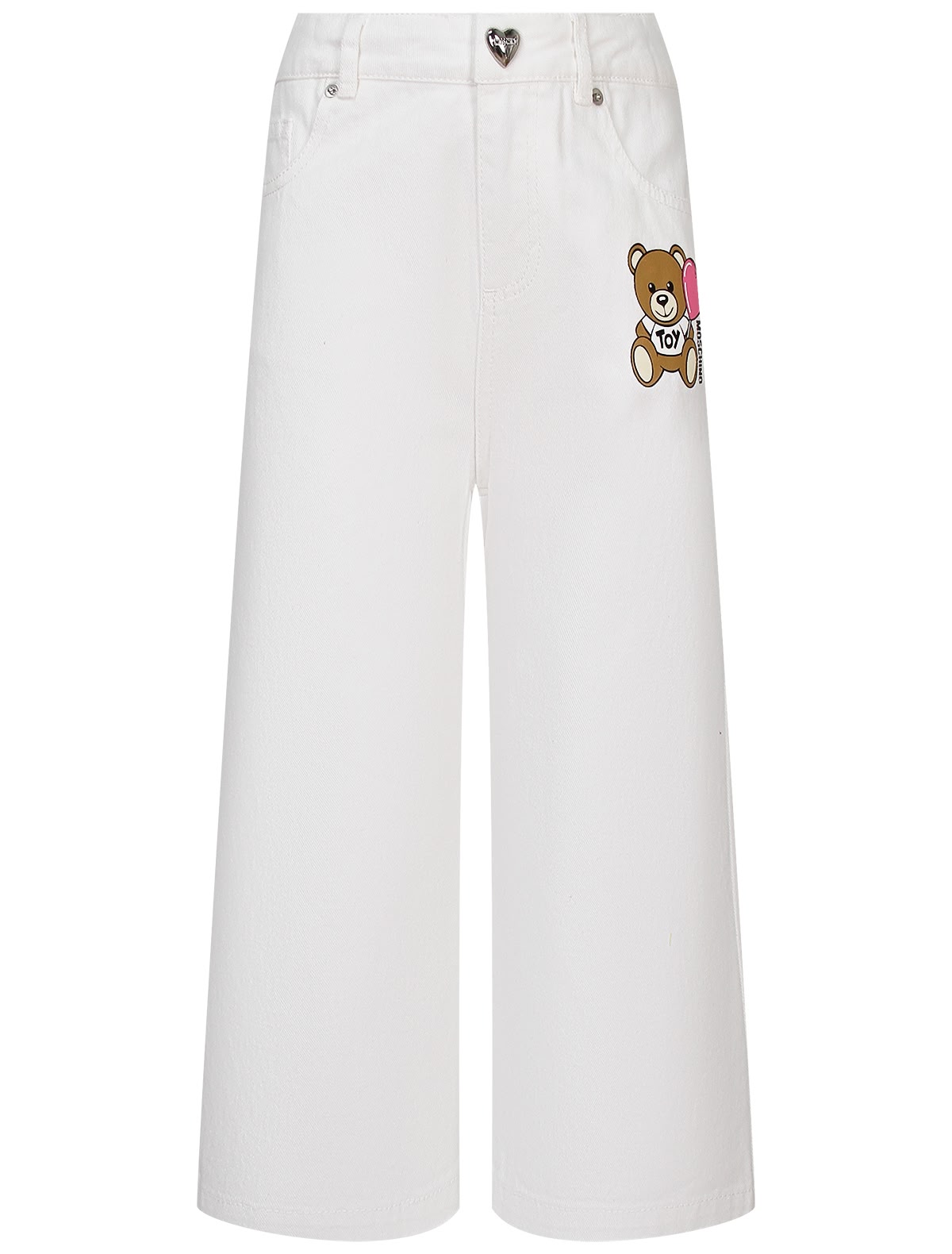 Белые брюки с мишкой