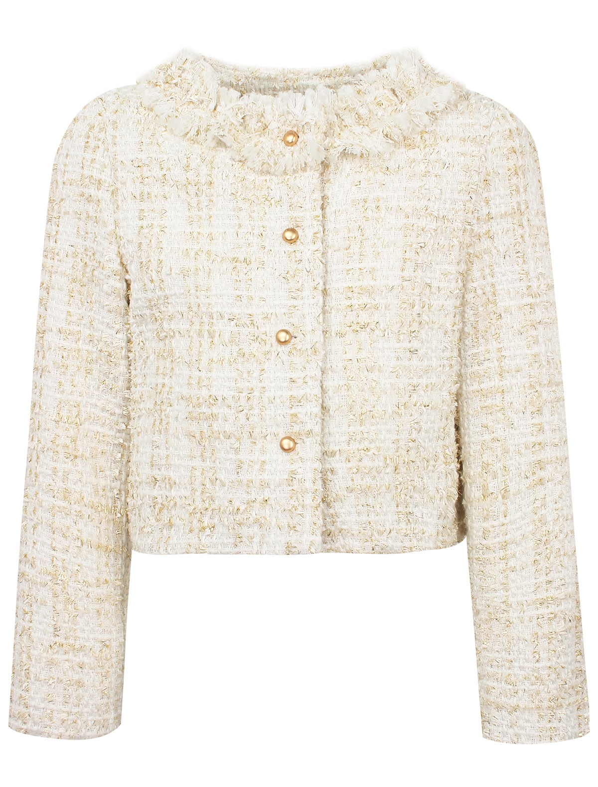 Твидовый жакет с золотистыми нитями