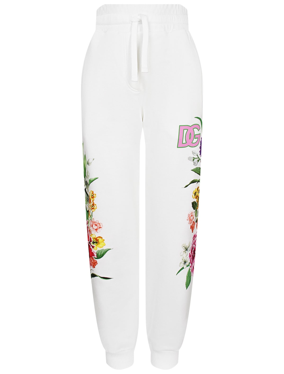 Брюки спортивные с цветоцным орнаментом