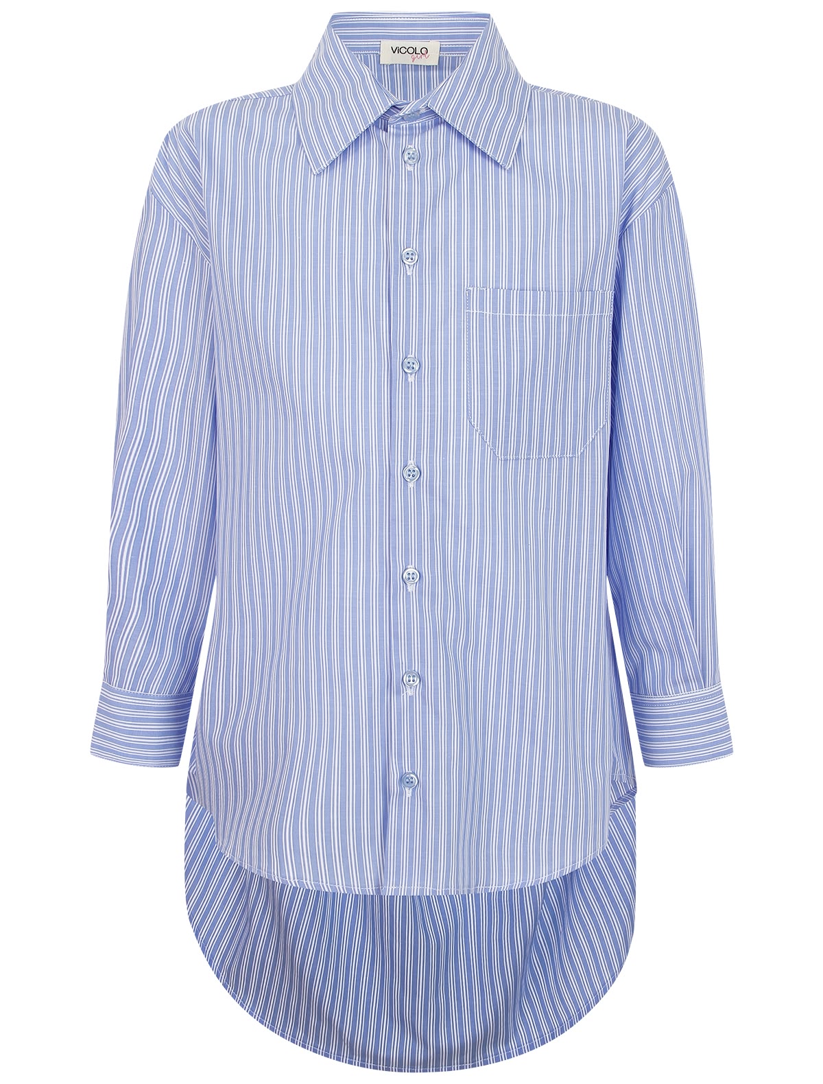 Свободная хлопковая блуза в полоску