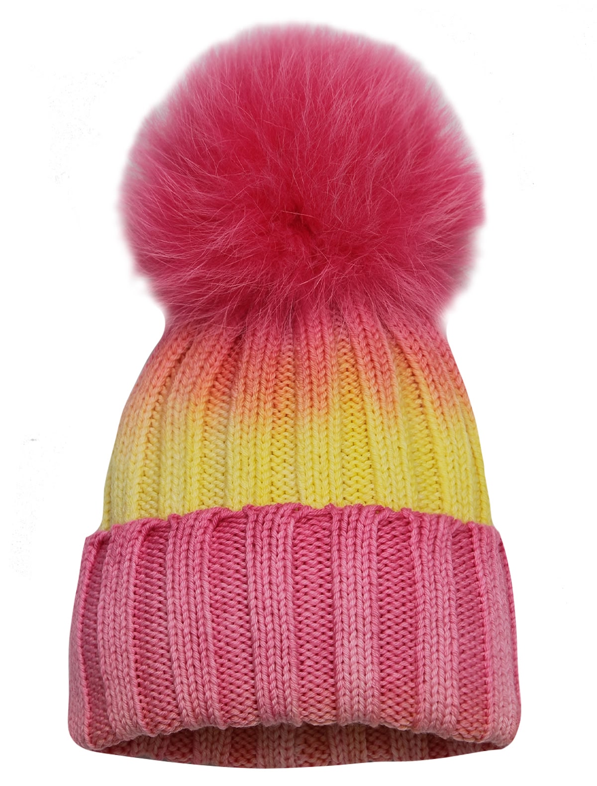 Шерстяная шапка с градиентом