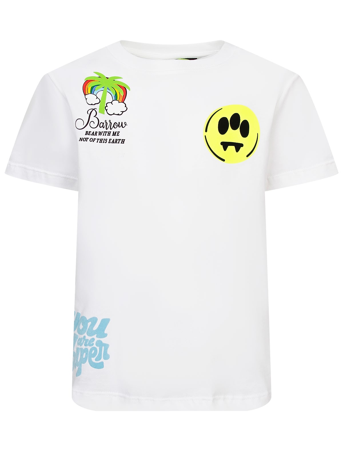 Белая футболка с принтами