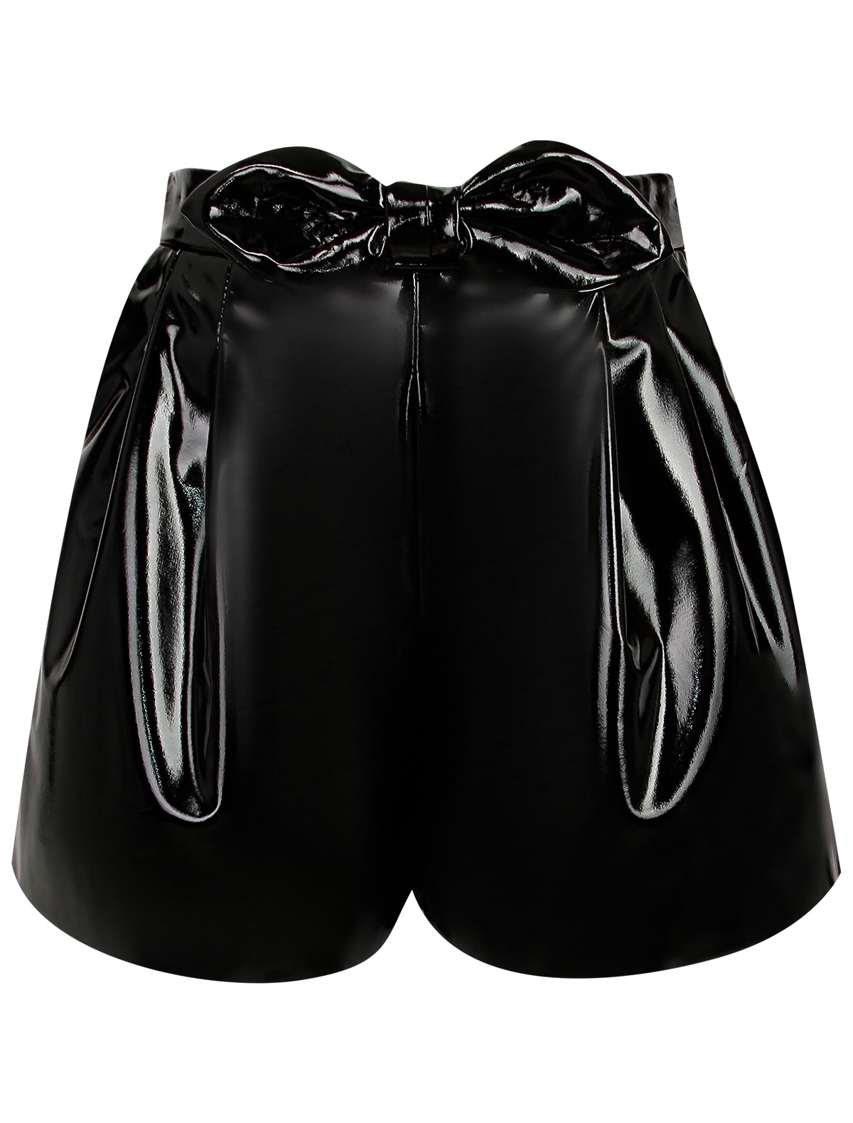 Шорты из экокожи с бантом