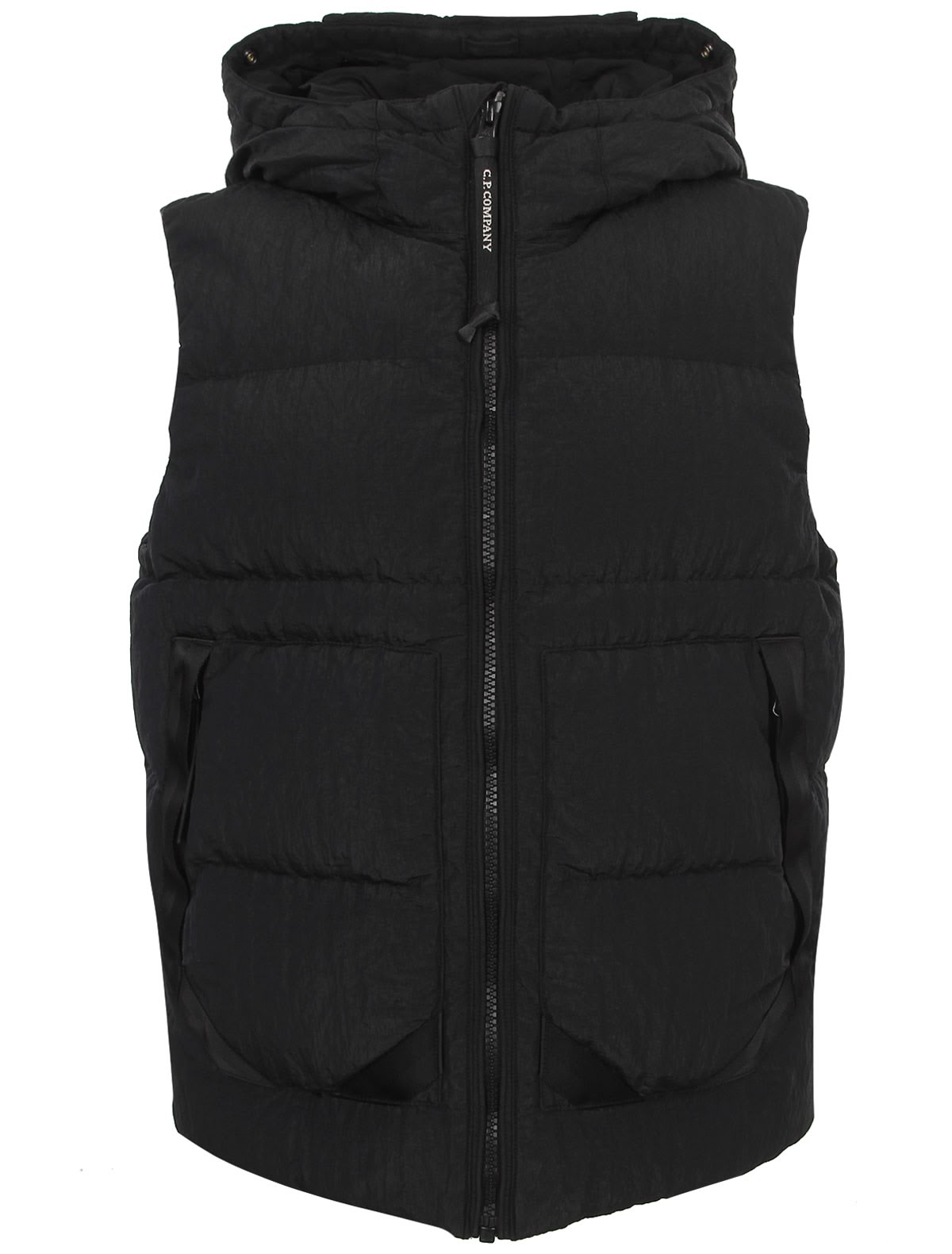 Жилет утепленный с линзами на капюшоне