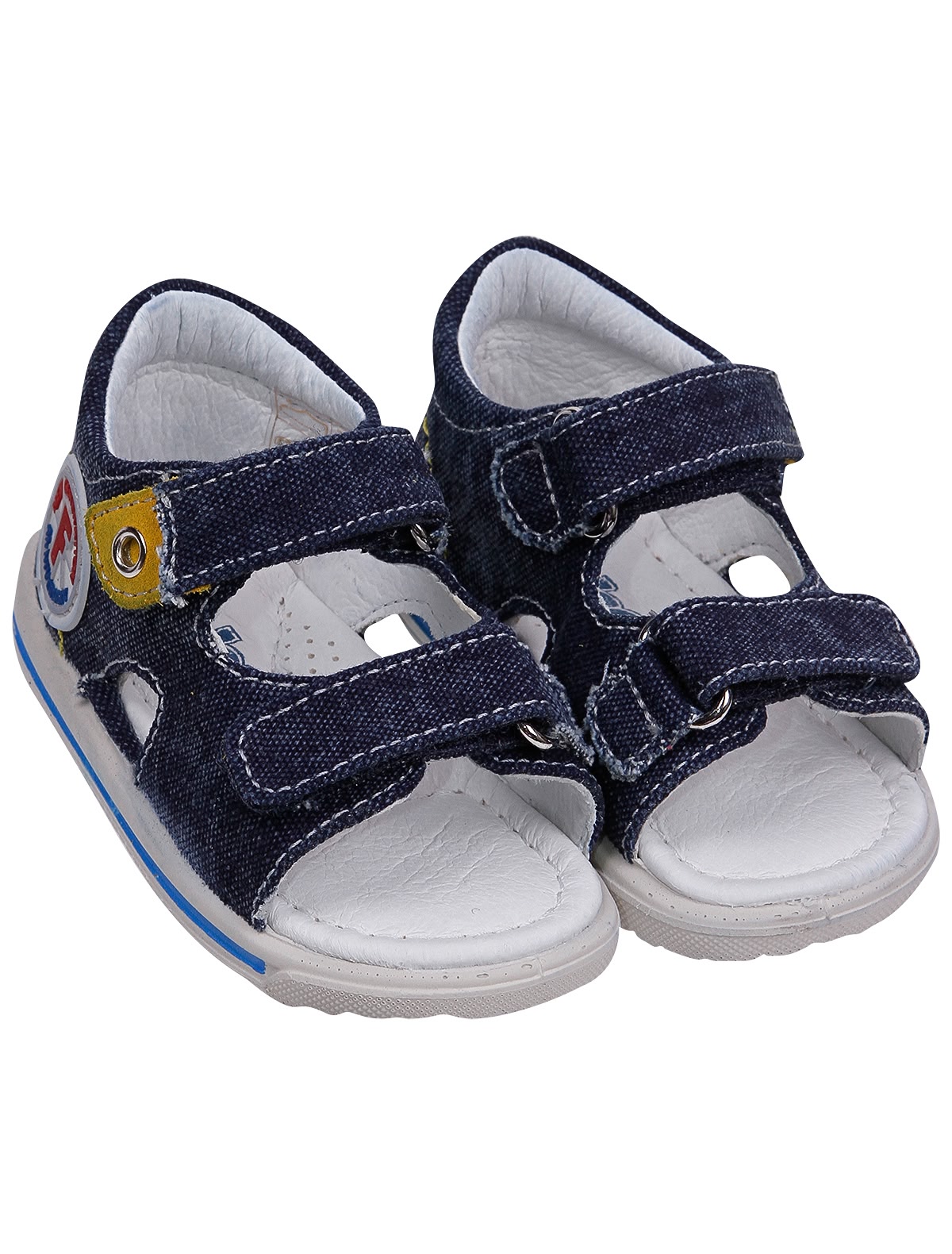 Синие сандалии на липучках