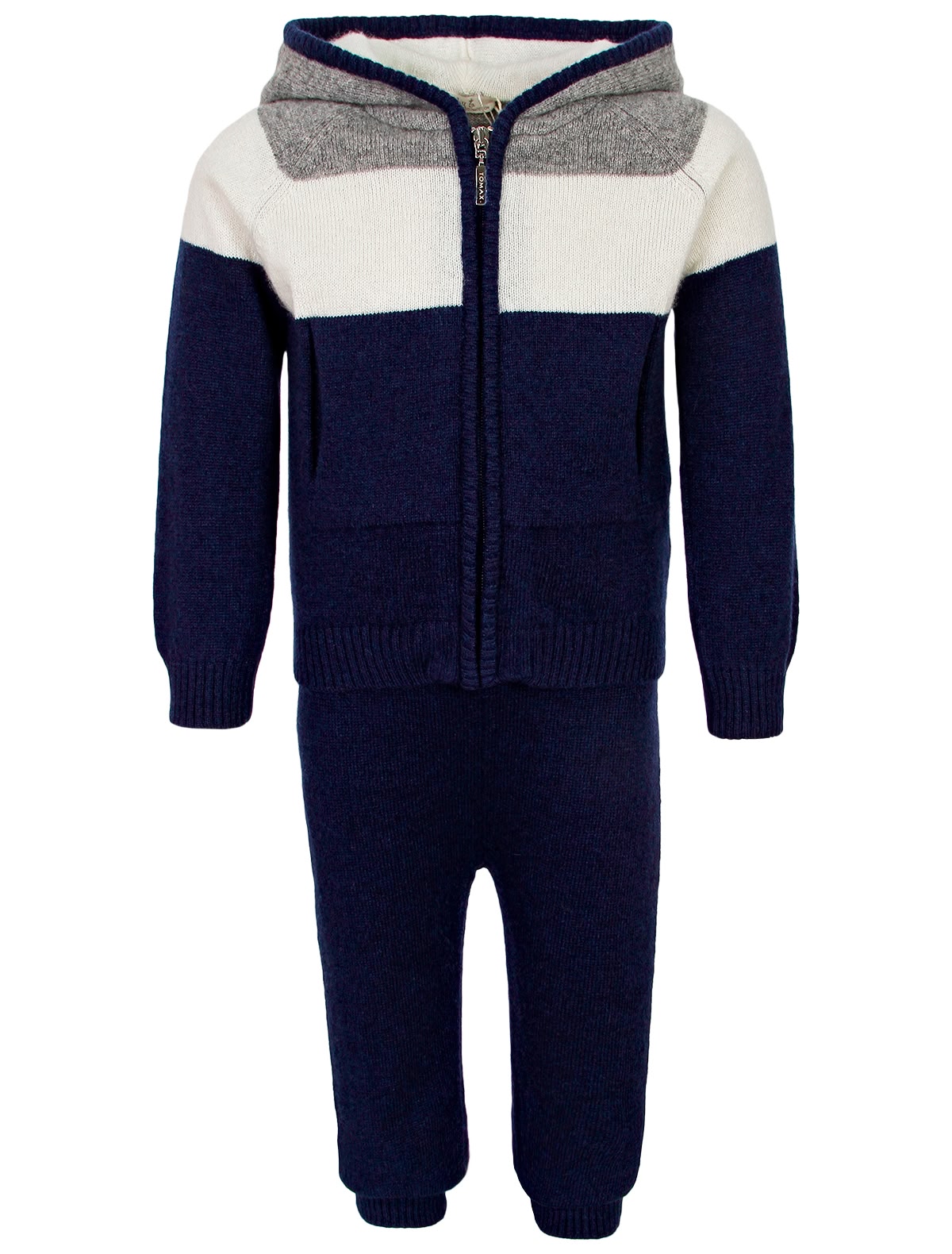 Кашемировый комплект из брюк и кардигана с капюшоном