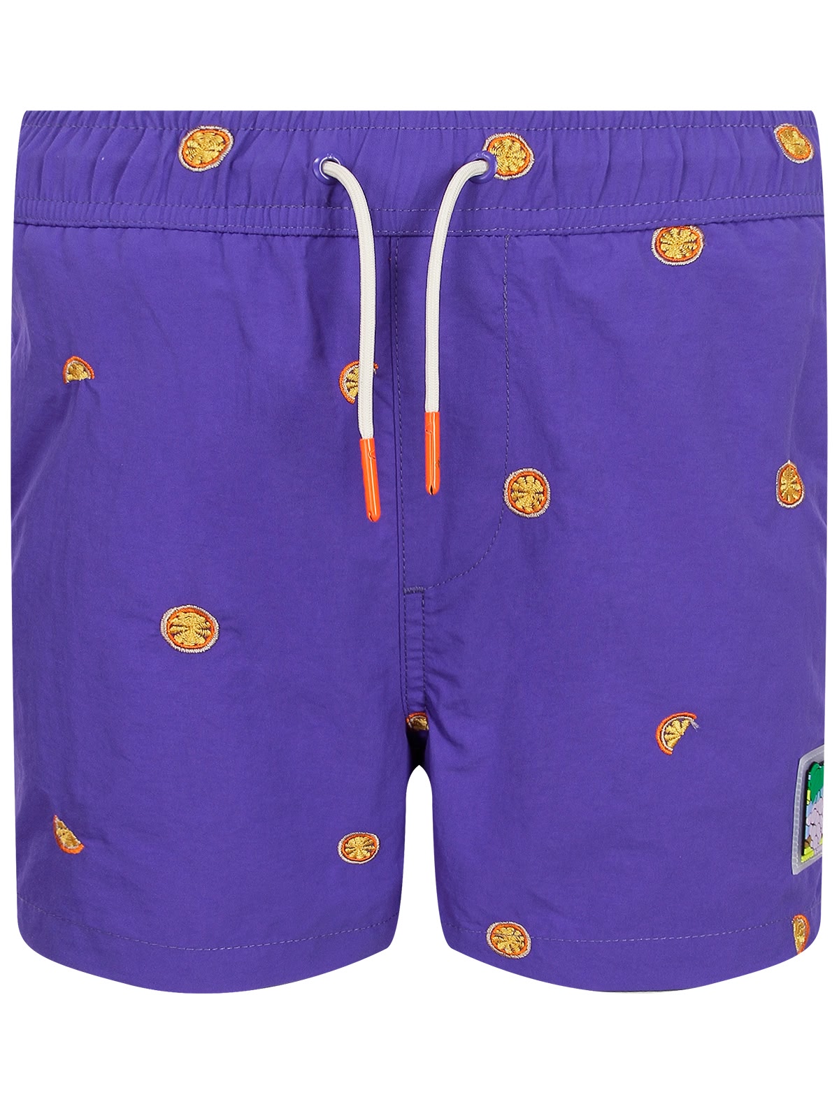 Шорты пляжные фиолетовые с вышивкой