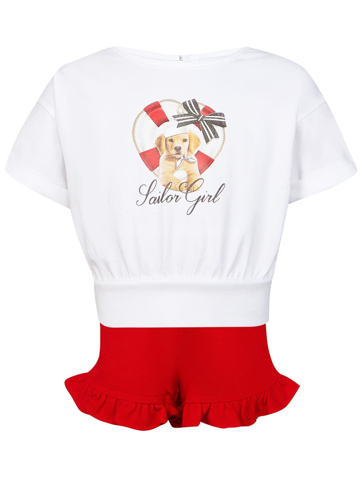 Комплект из футболки и шорт с оборками