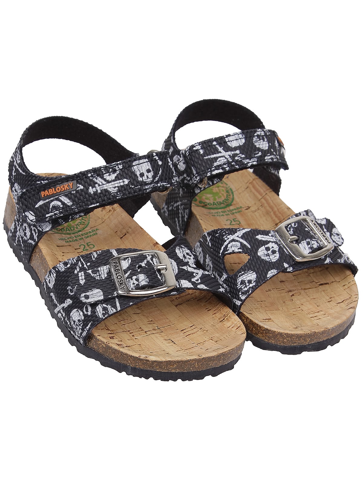 Тёмно-синие сандалии с черепами